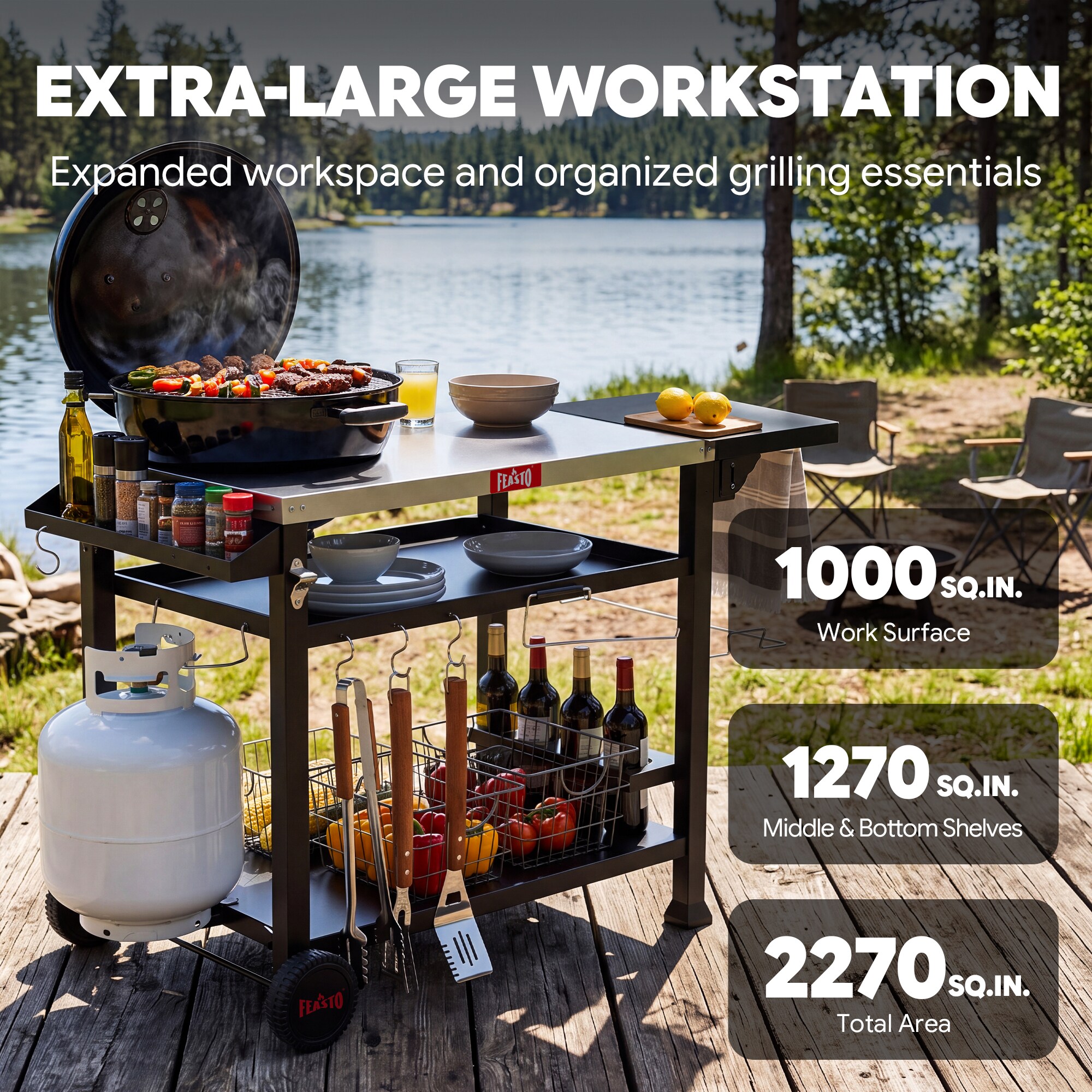 Feasto 845001L Grill-Carts-Grill-Stands - View #3