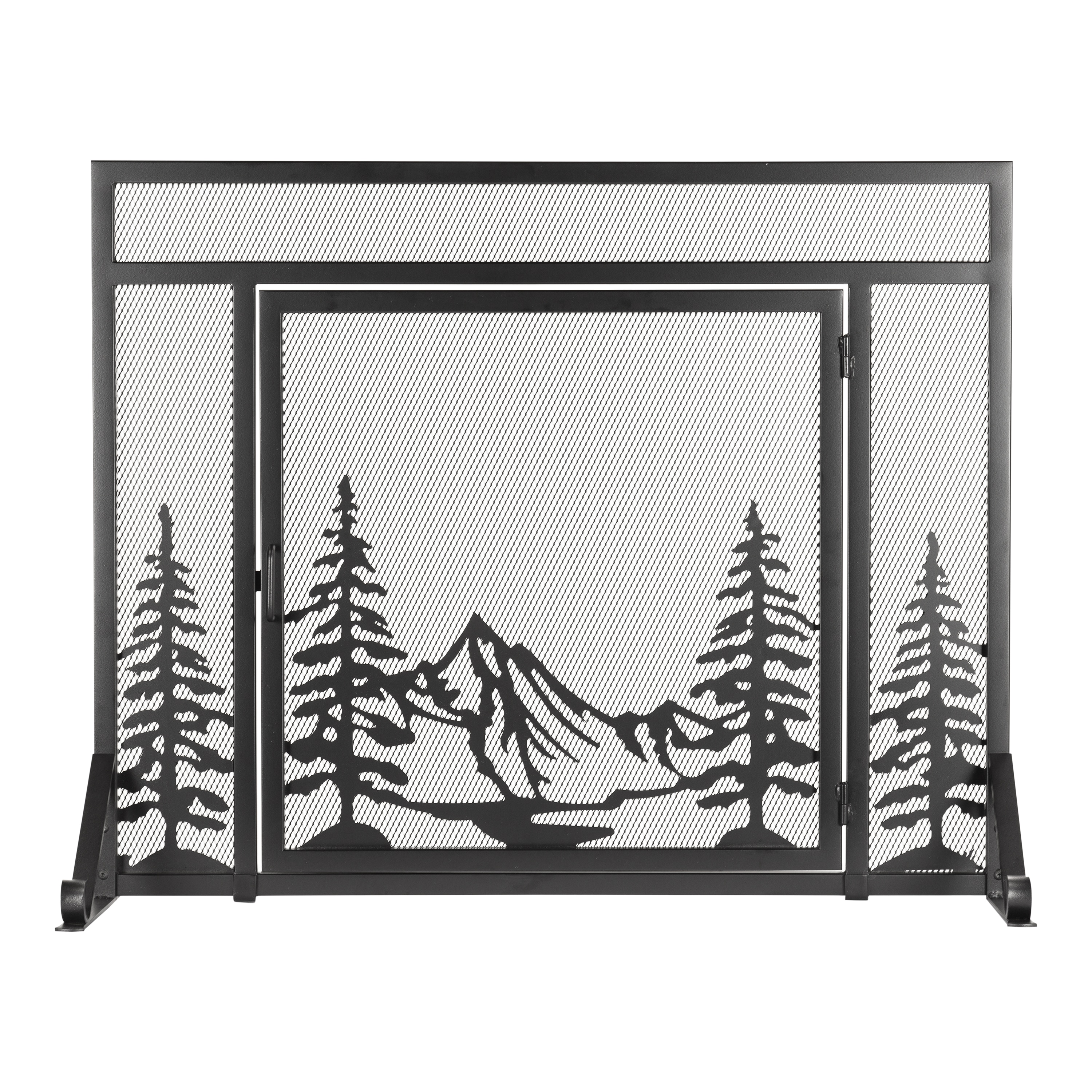 Pleasant Hearth 39-in Black Steel 1-Panel Flat Twin Fireplace Screen FA511S Sansujyuku sansujyuku.com