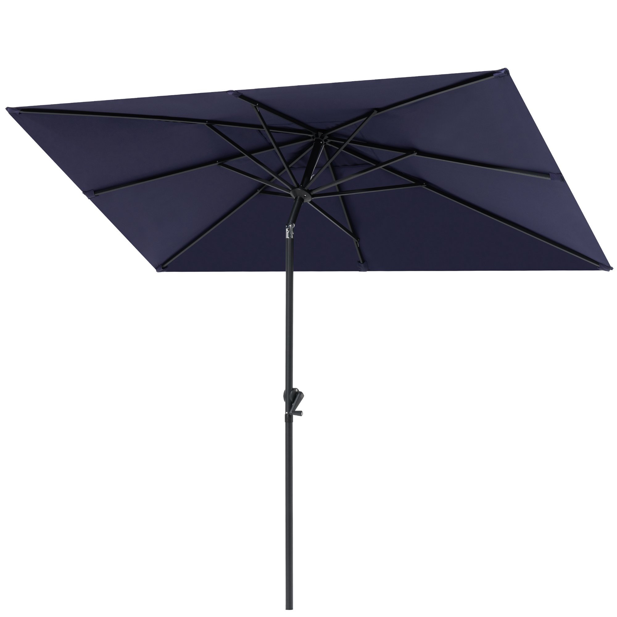 Crestlive Products CL-PU013BRN 9-ft Aluminum Navy Push-button Tilt Market Patio Umbrella