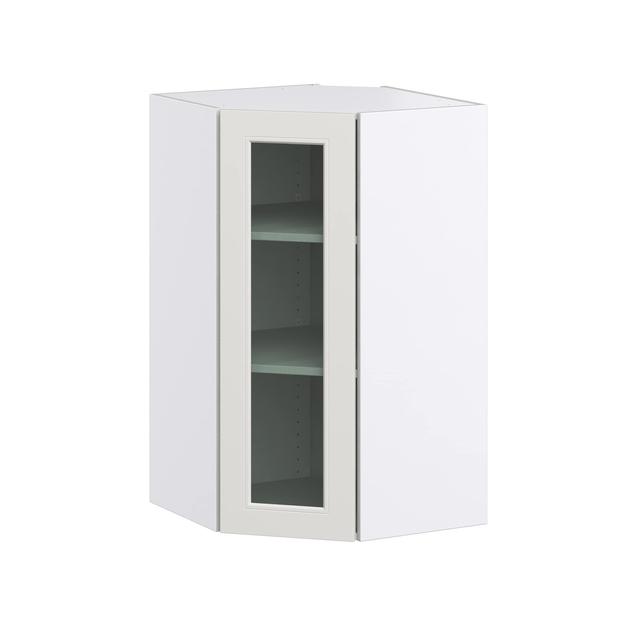 Hugo&Borg DSWAG2440(L/R)-BE Belcourt 24-in W x 40-in H x 14-in D Painted Light Gray Wall Fully assembled Cabinet (Recessed Panel Glass)