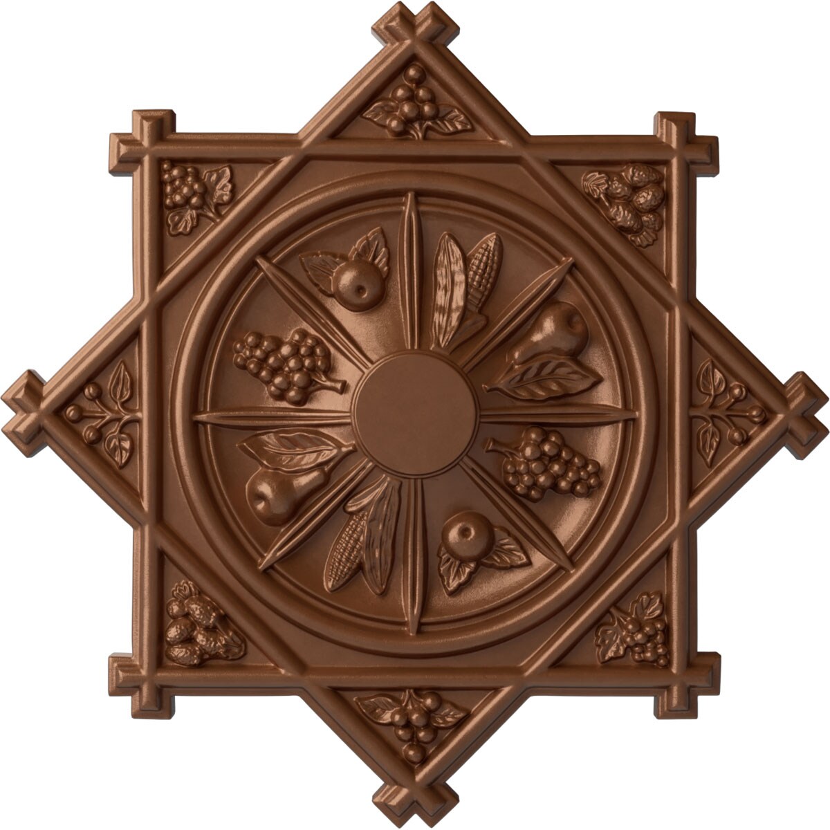 Ekena Millwork CM38ANPOS Antilles 38.25-in W x 38.25-in L Painted Polished Copper Polyurethane Whole Ceiling Medallion