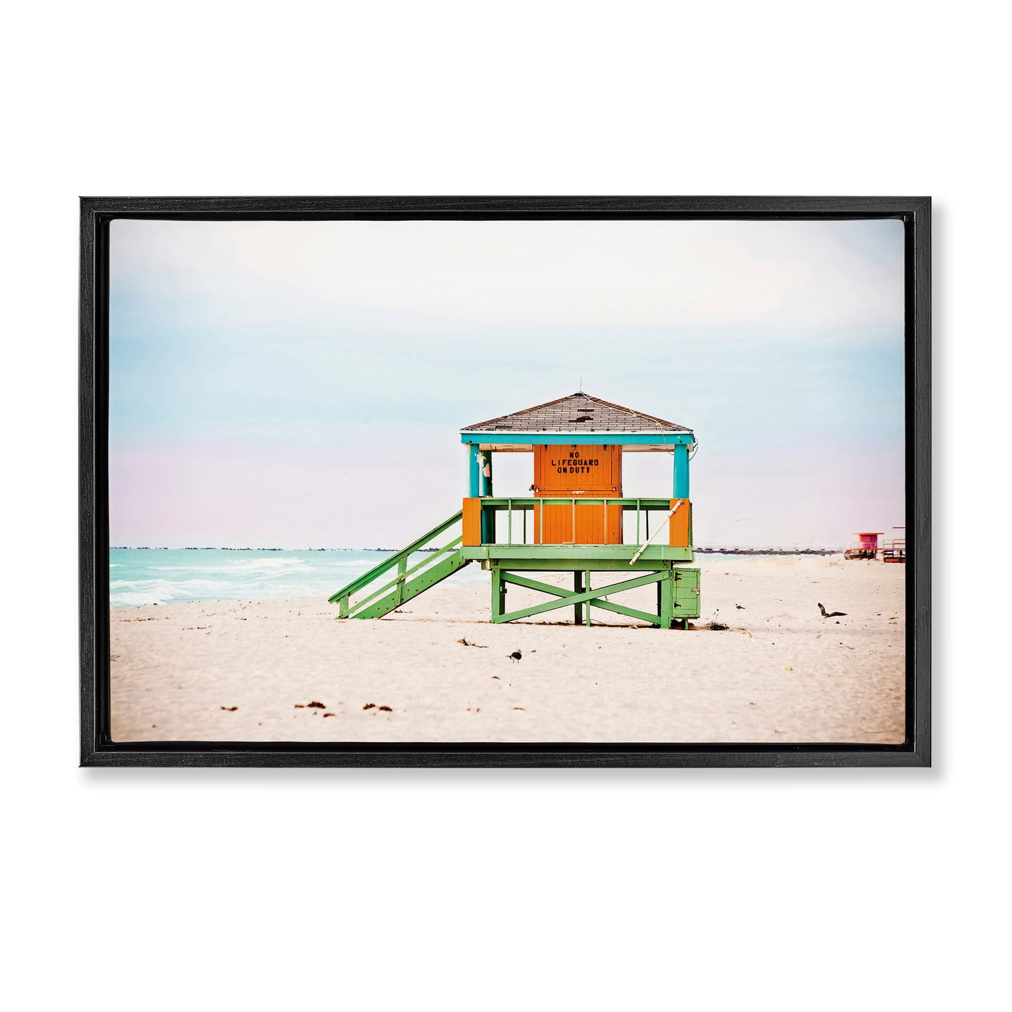 Stupell Industries BT-559-FFB-16X24 No Lifeguard On Duty Floating Frame design by Seven Trees Design