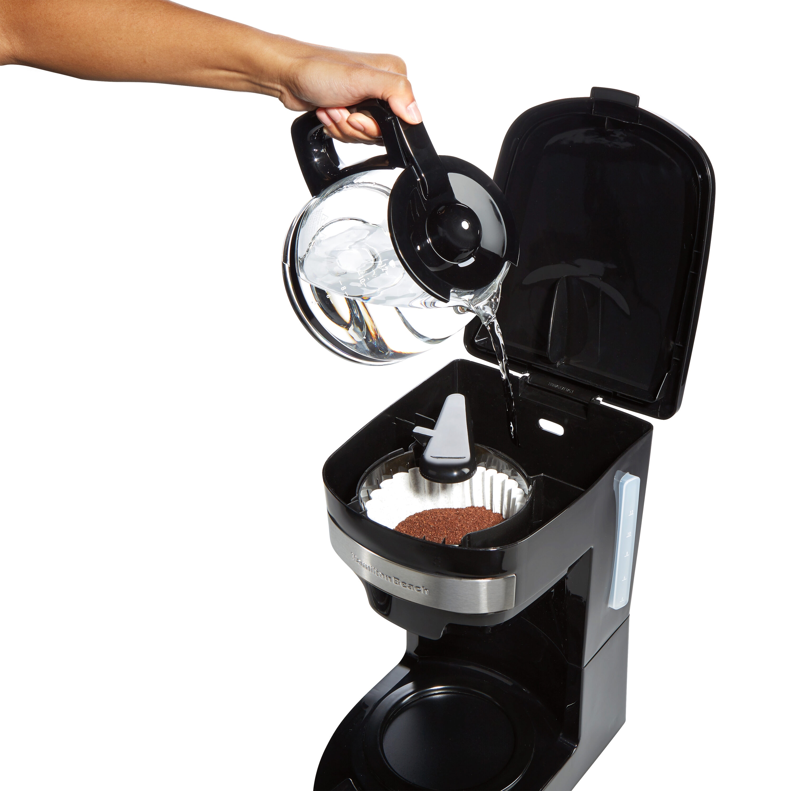 Hamilton Beach FlexBrew Trio 2-Way Works with Alexa Smart Coffee Maker,  Compatible with K-Cup Pods or Grounds, Single Serve or Full 12c Pot, 56 oz.