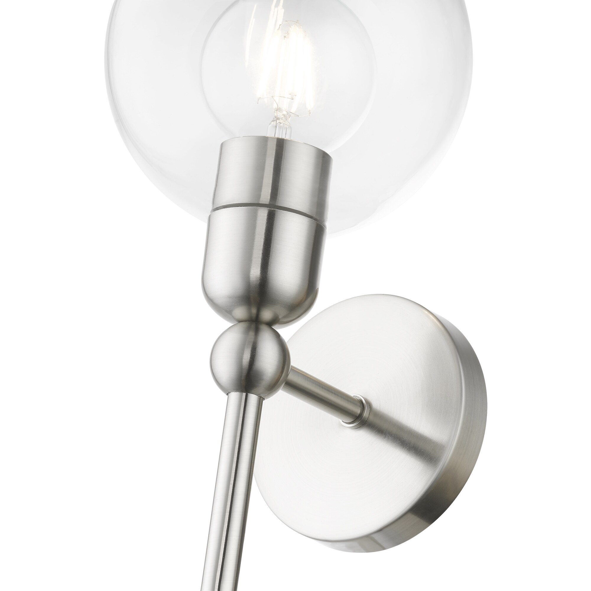 Downtown Elegance Brushed Nickel Wall Sconce with Clear Glass Shade