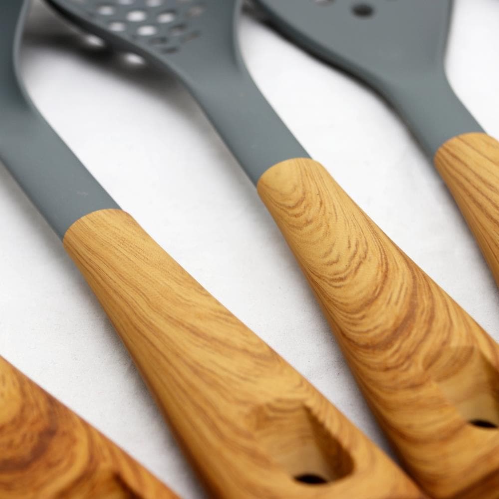 Oster Everwood Kitchen 5-Piece Nylon Tools Set with Wood Inspired Handles -  9211751