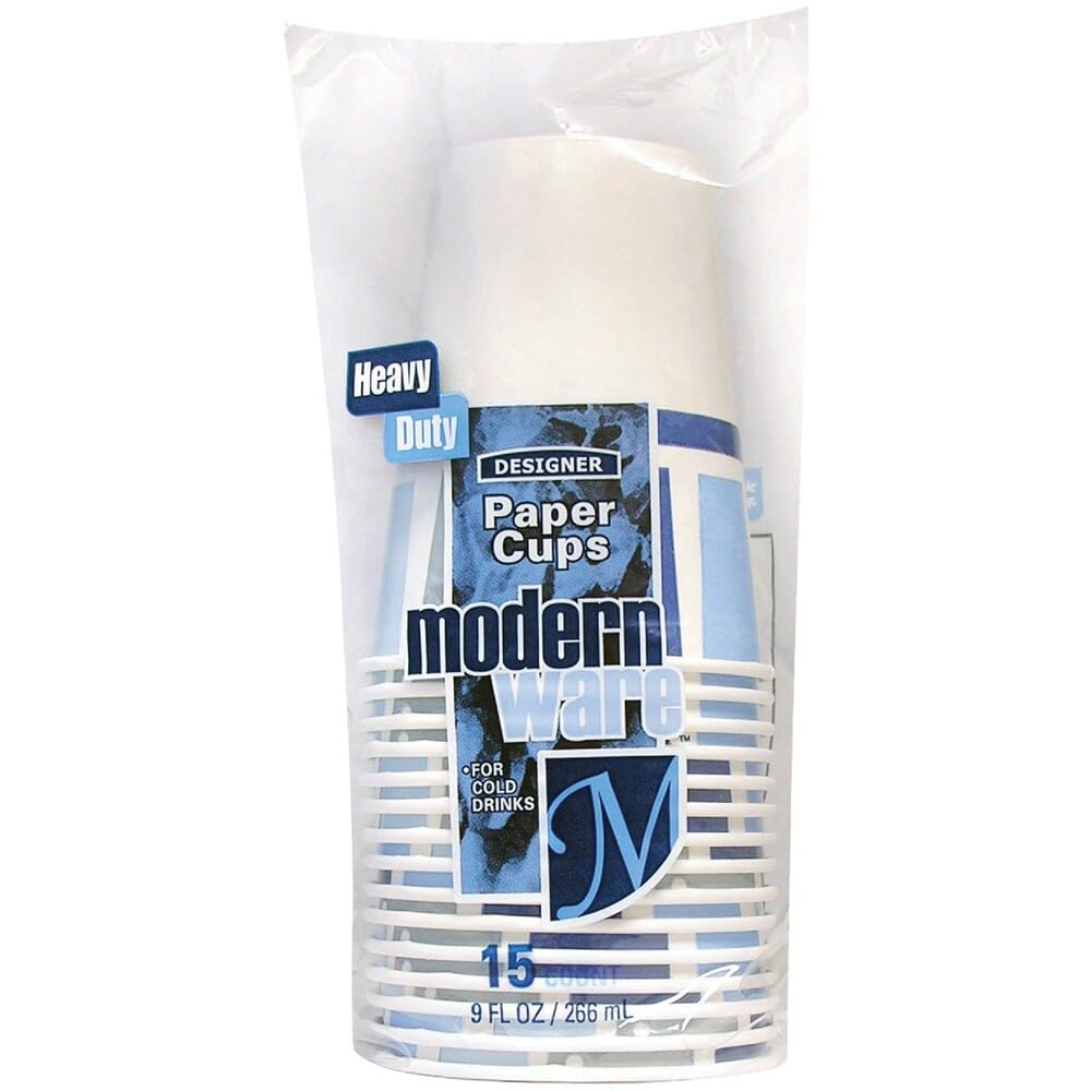 AJM Packaging Corporation Modern Ware Cold Paper Cup - Smart Savers #DC9MW032015AGI-A2C4