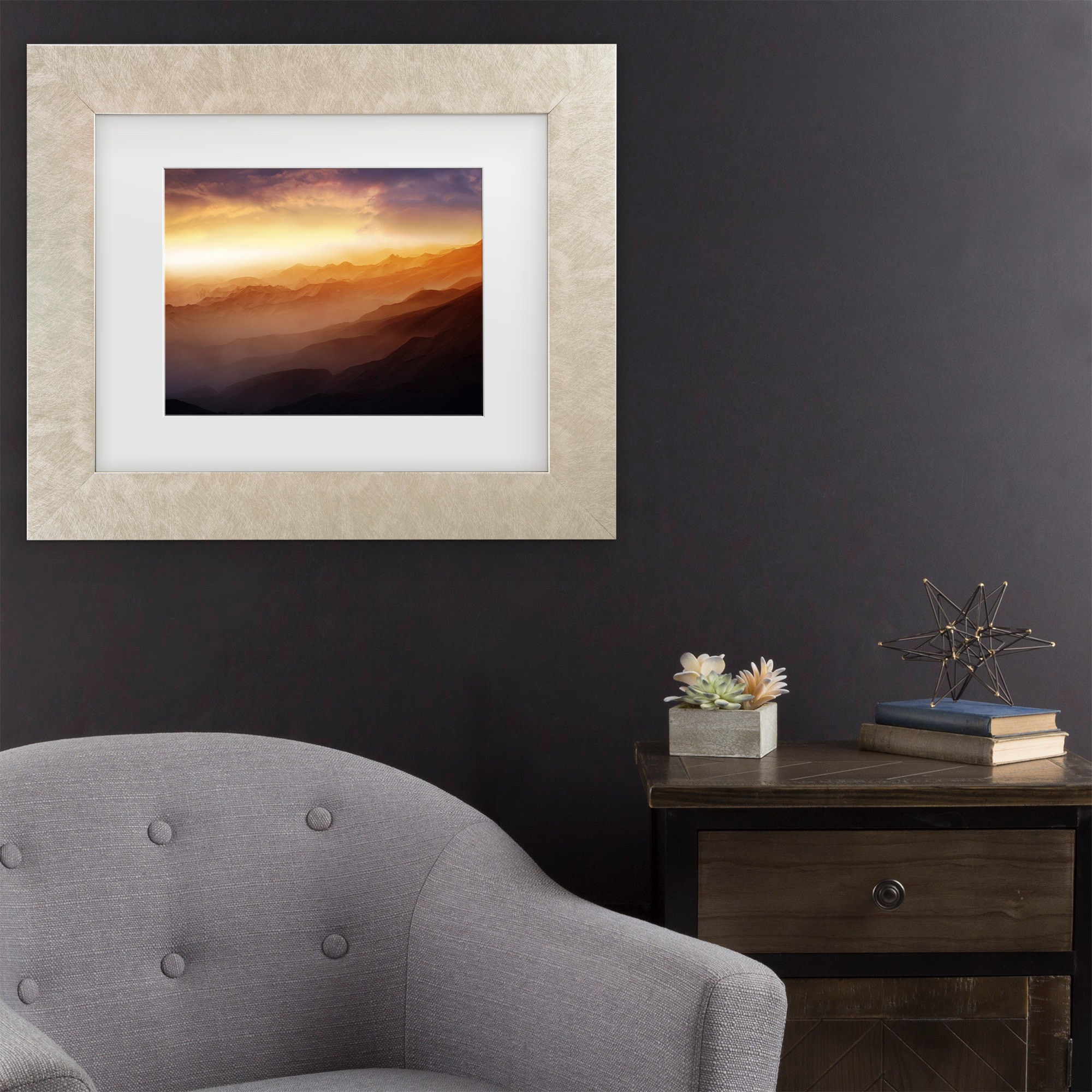 Trademark Fine Art 1X10526-C1114MF Dreams Fog Rudi Gunawan Champagne Frame Wood Framed 11-in H x 14-in W Modern Canvas Print
