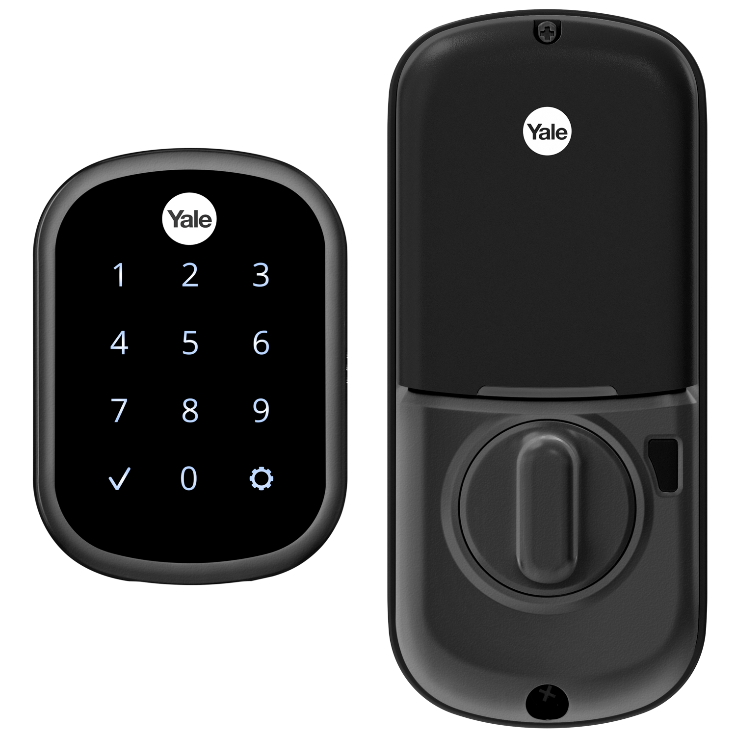 Yale Black Suede Electronic Deadbolt Lighted Keypad Touchscreen Smart Lock  at