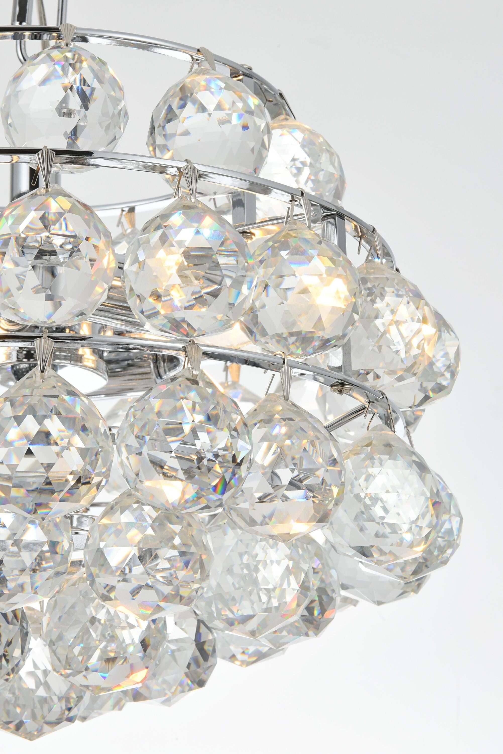 Savannah Chrome 12" Pendant Light with Crystal Accents