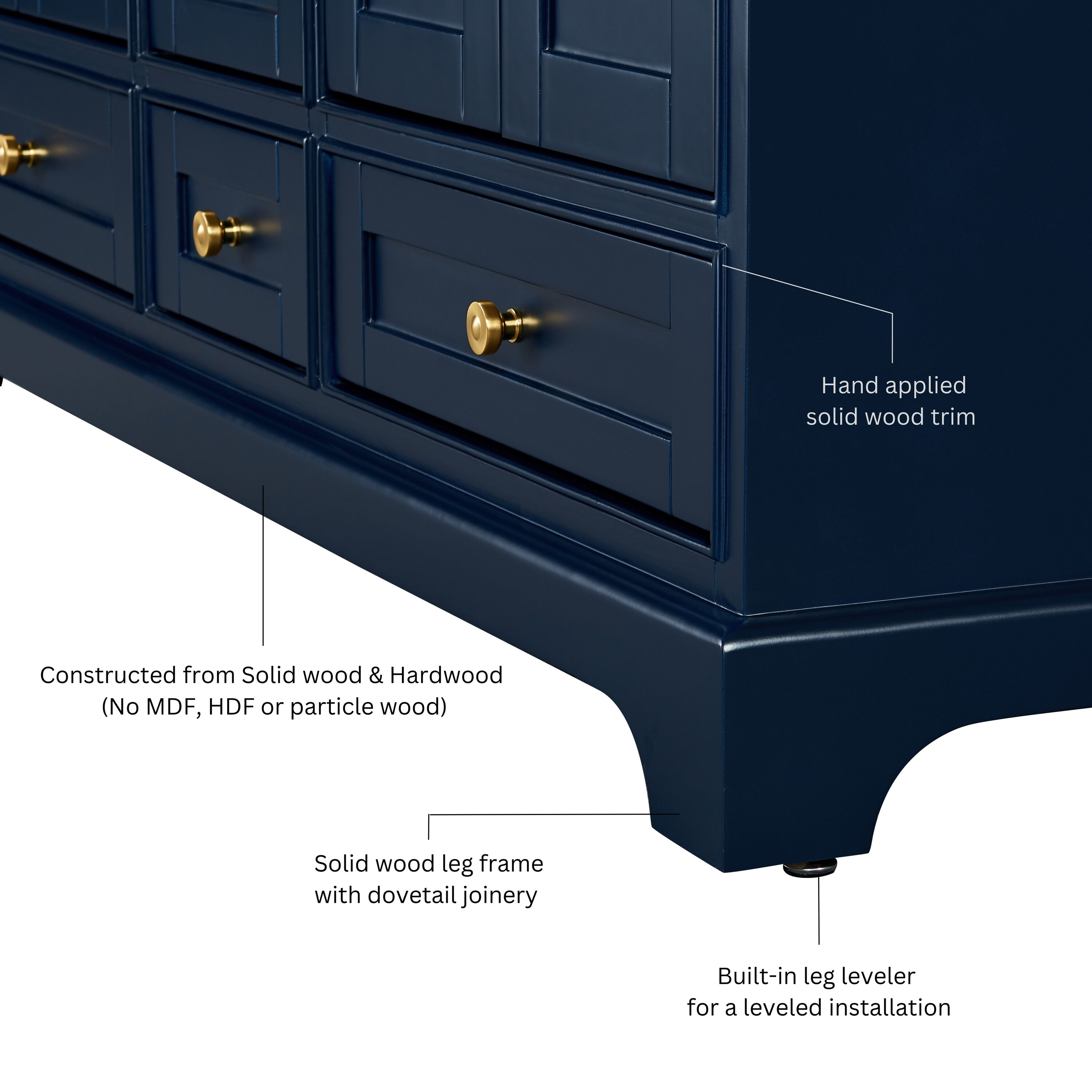 Audrey 84'' Heritage Blue Double Vanity with Calacatta Quartz Top