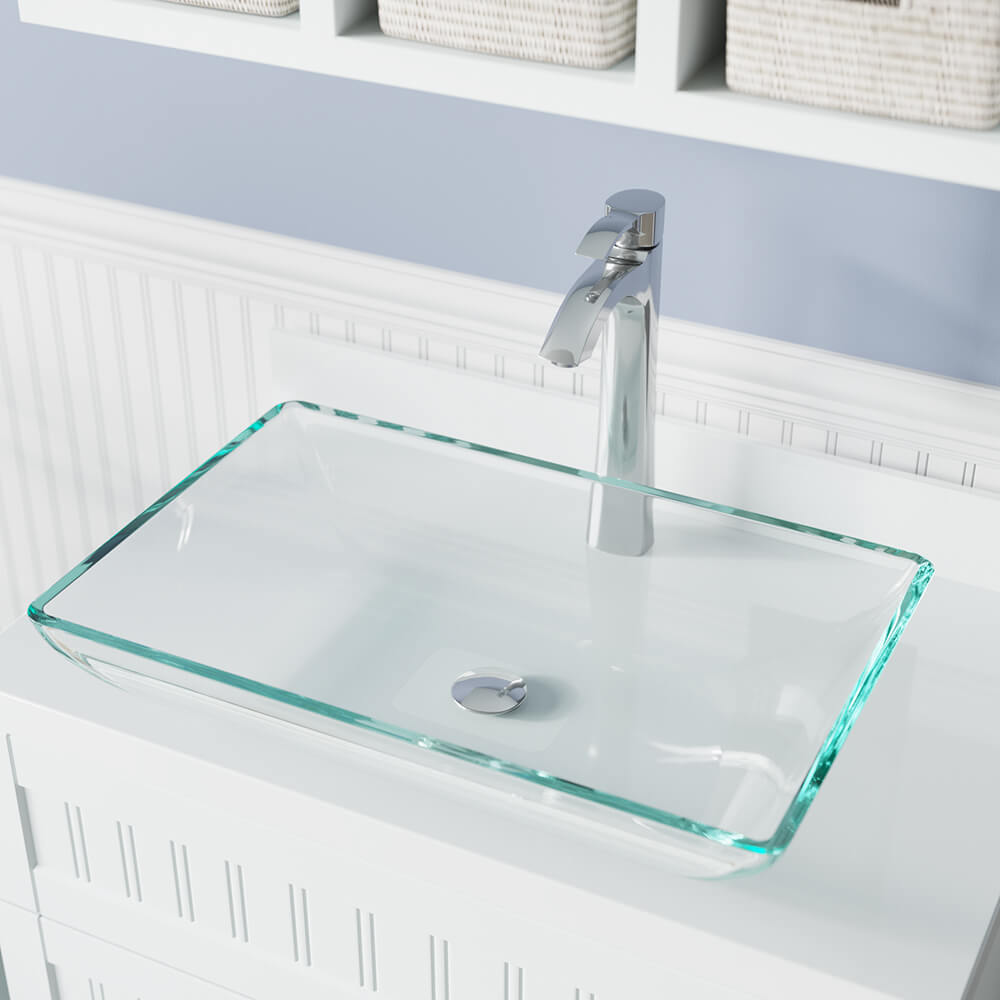 MR Direct Glass Vessel Sink in Crystal