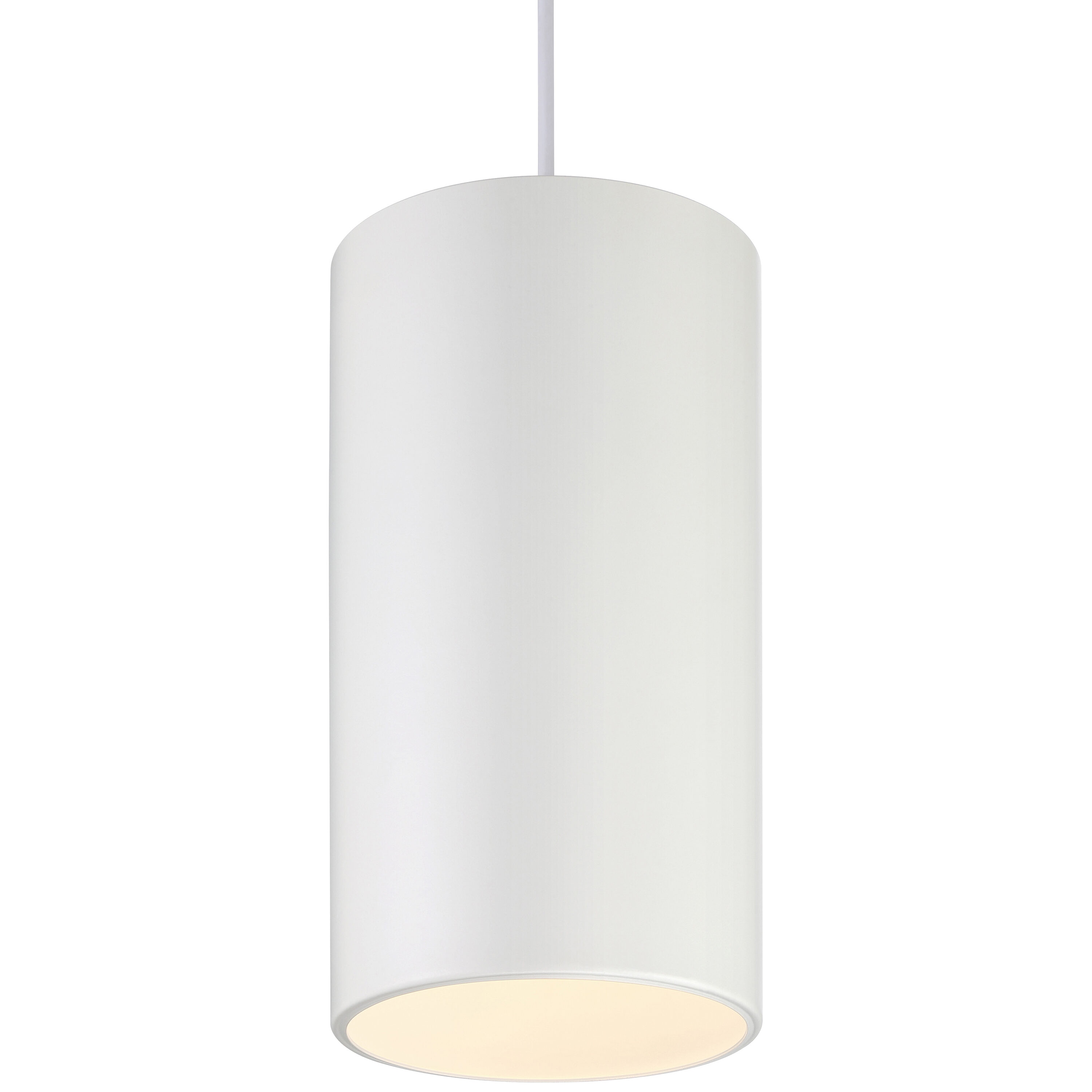 Pilson XL Matte Black and White Glass Drum Pendant Light