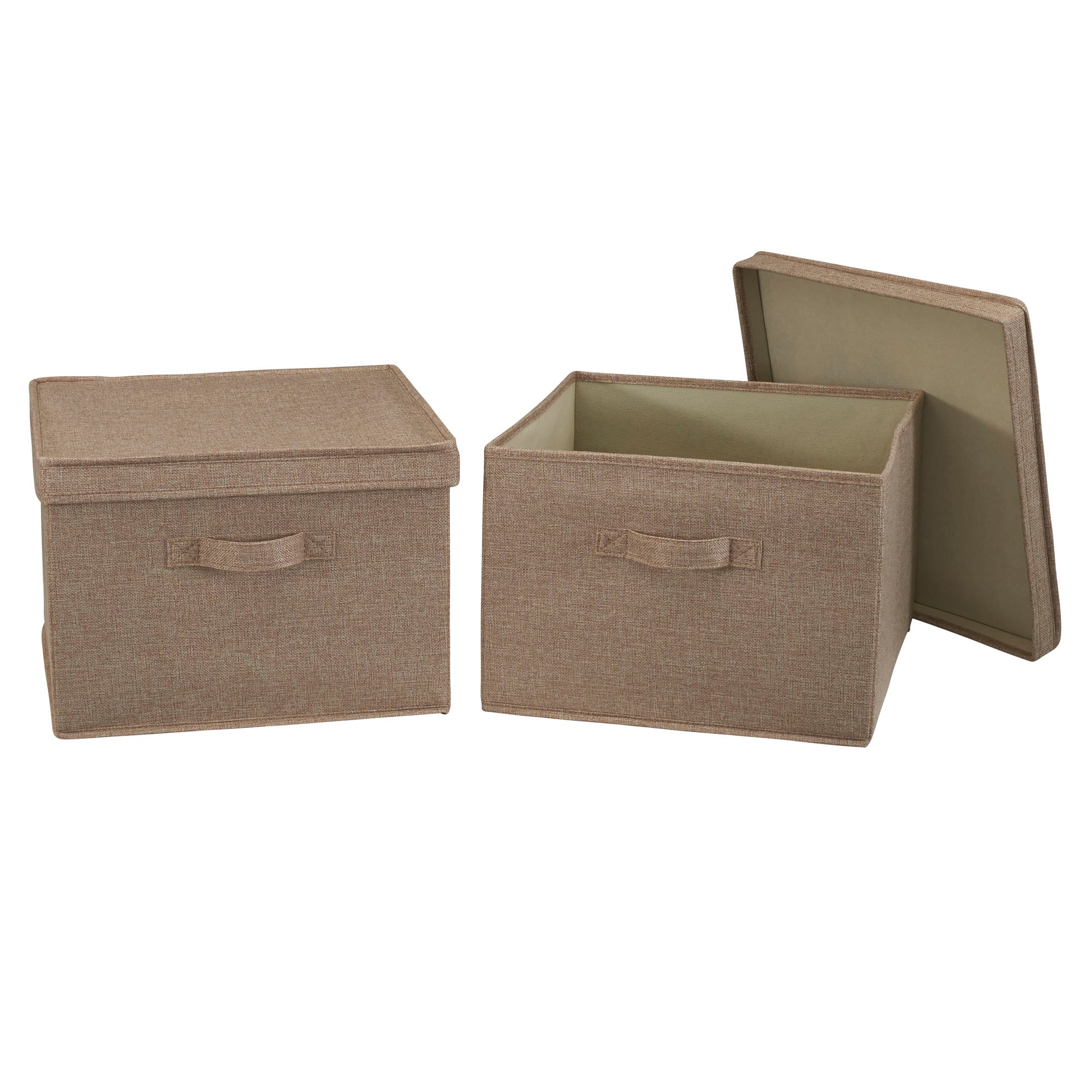 Household Essentials 7817-1 10-Inches H x 15-Inches W x 15-Inches D Latte Stackable Linen 2 Cube organizer