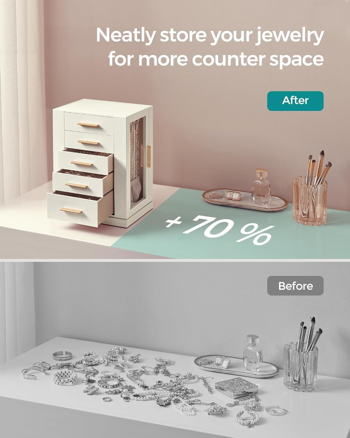 SONGMICS HOME JBC170W01 Jewelry-Organization - View #2