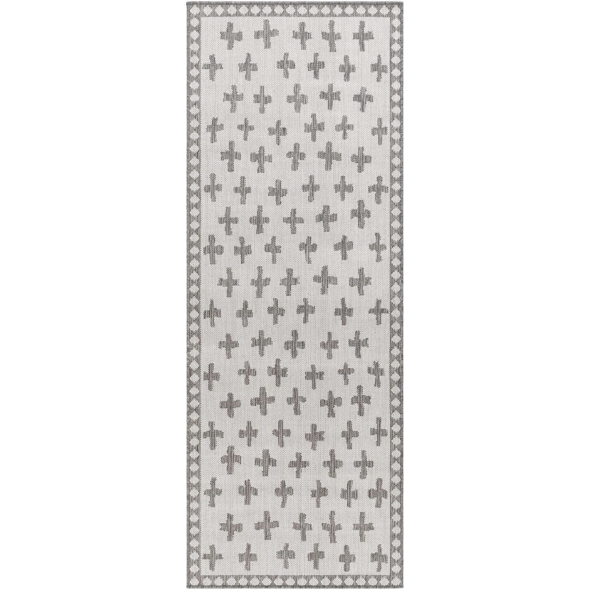 Livabliss LBH2361-2773 Long Beach 3 x 8 (ft) Polypropylene Gray Rectangular Outdoor Tribal Moroccan Runner rug