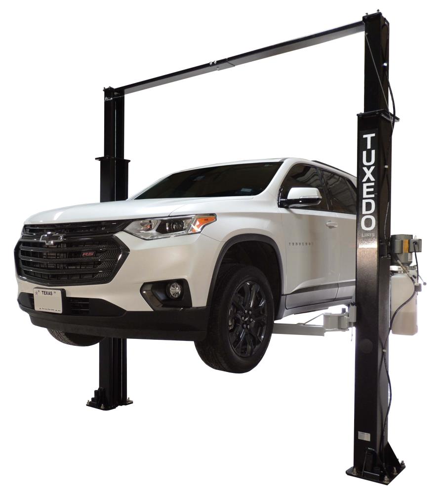 Tuxedo 9,000 lb Two Post Clear Floor Lift - Asymmetric in the Vehicle ...