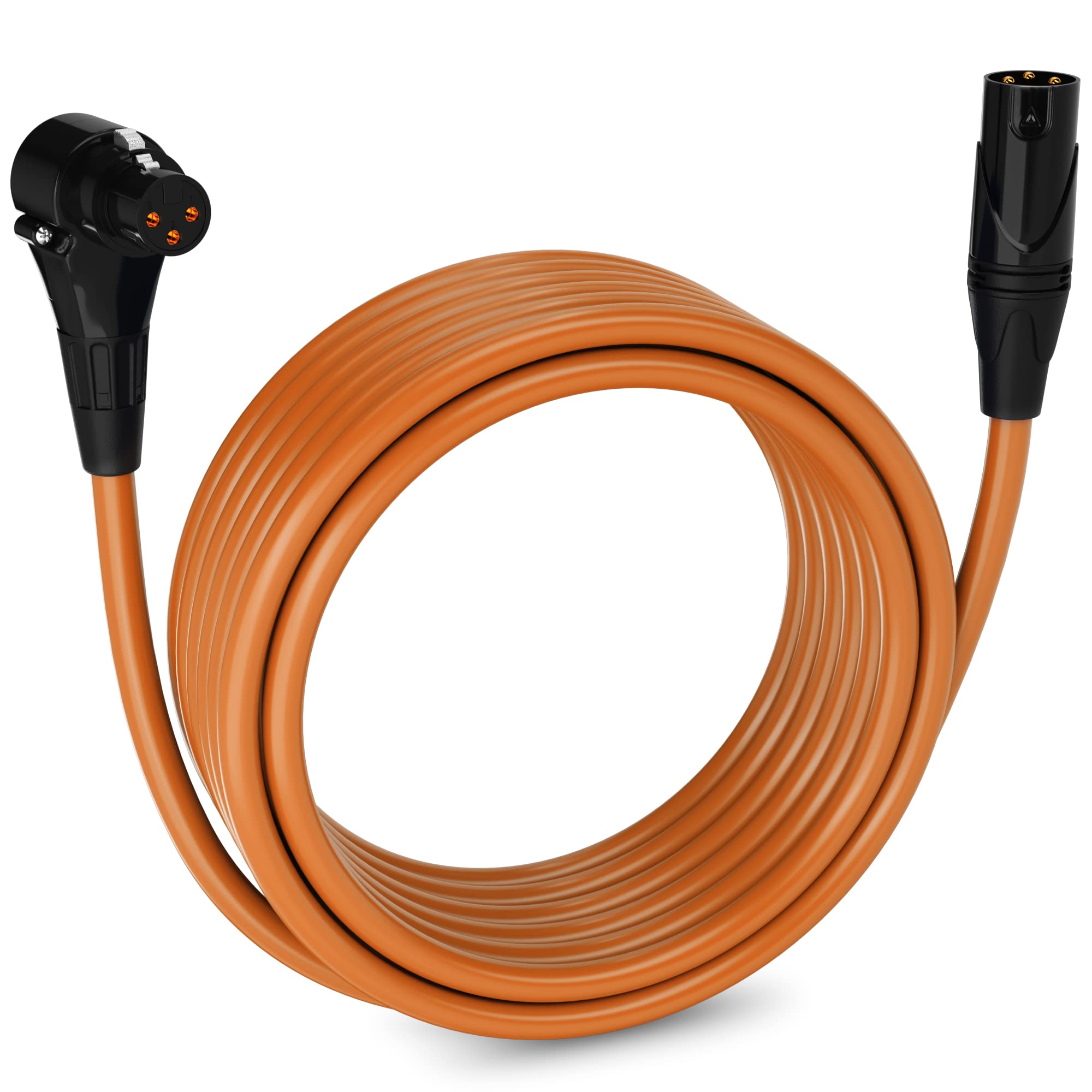 LyxPro 25 ft Right Angle XLR Cable - Female to Male - 3 Pin Microphone Cable #LYXLCS12RA25O
