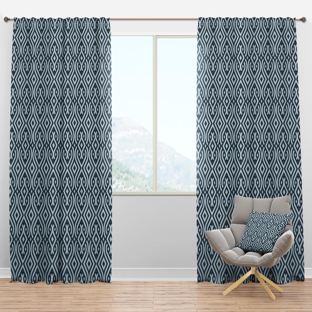Designart CTN18622-52-95 95-in Blue Room darkening Thermal lined Rod pocket Single curtain panel