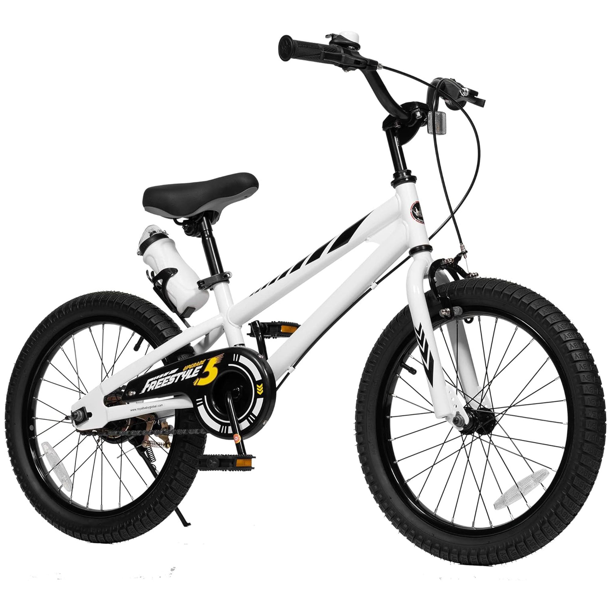 Royal Baby - RoyalBaby Freestyle Outdoor Kid Feets Sporty Bicycle with Kickstand 18 Inch White