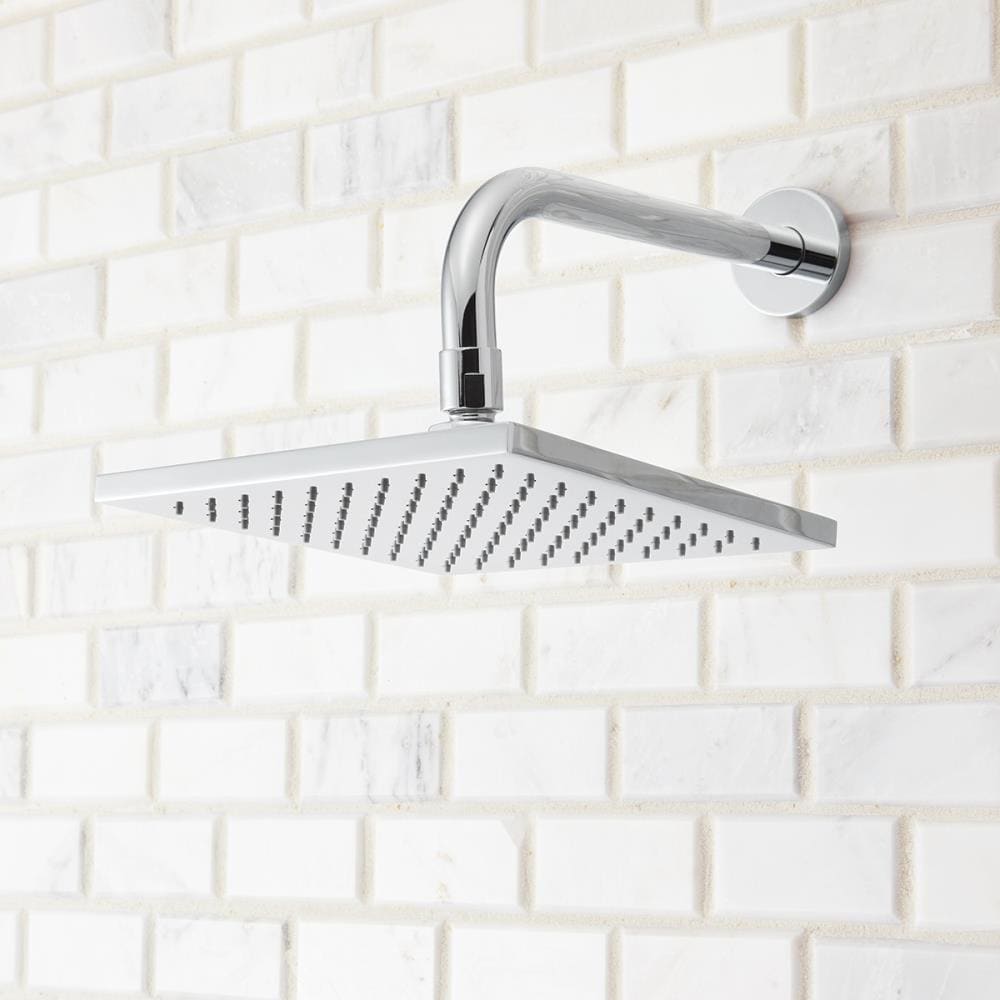 Kubos Square Polished Chrome Ceiling and Wall Mounted Rain Shower Head