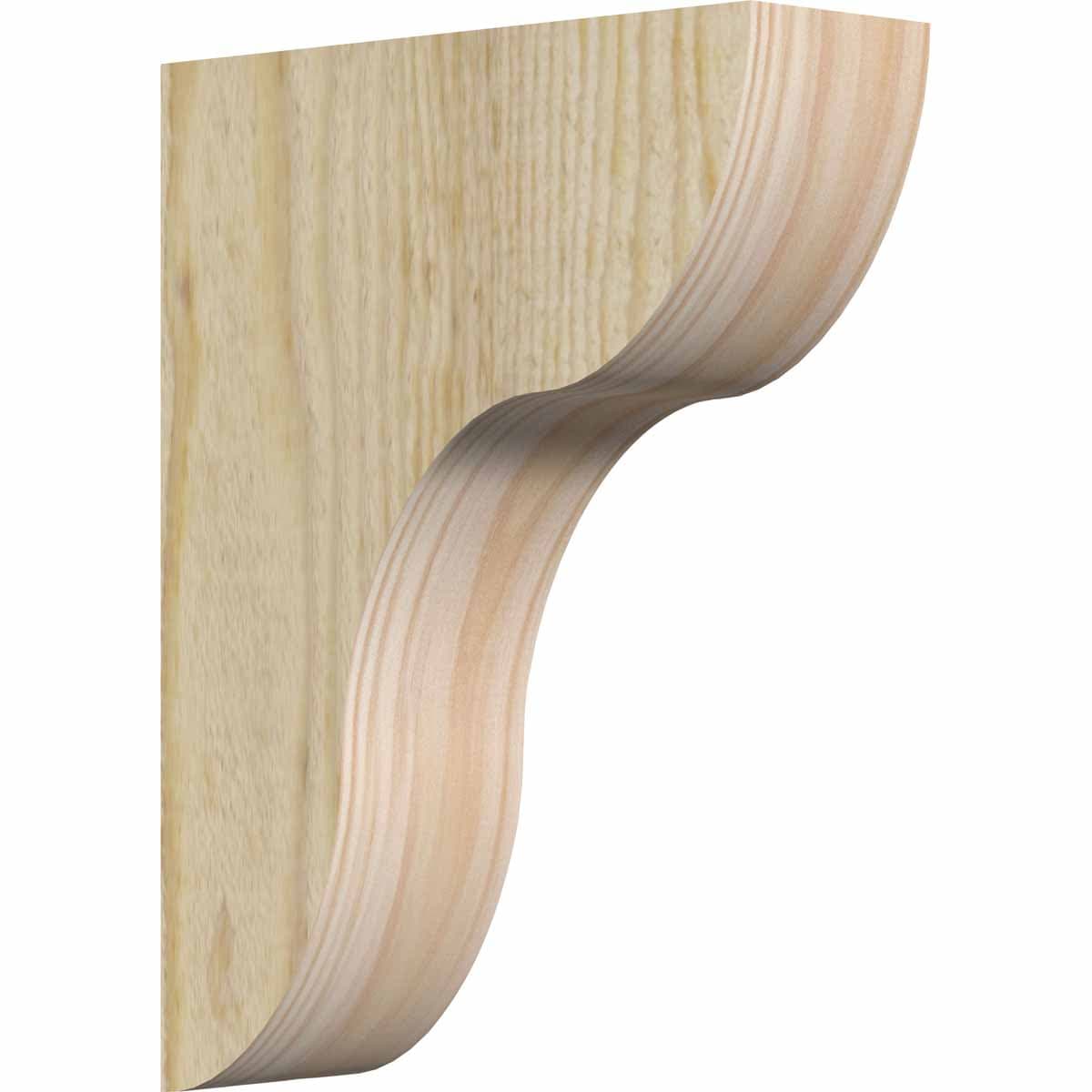 Ekena Millwork COR04X12X16CAR00RDF 4-in x 12-in x 16-in Carmel Unfinished Douglas fir Wood Paintable/Stainable Corbel