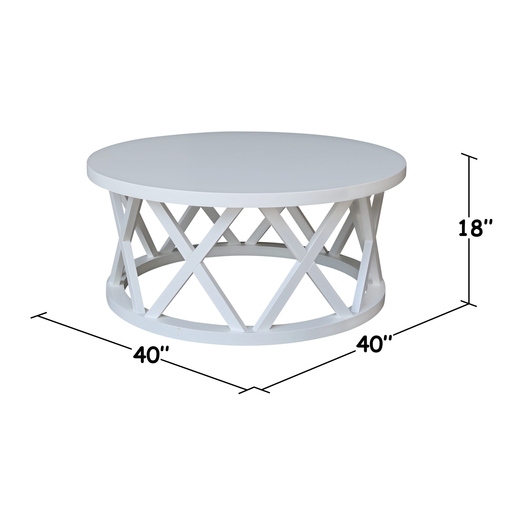 Eco-Friendly Parawood 43" Round Coffee Table in White
