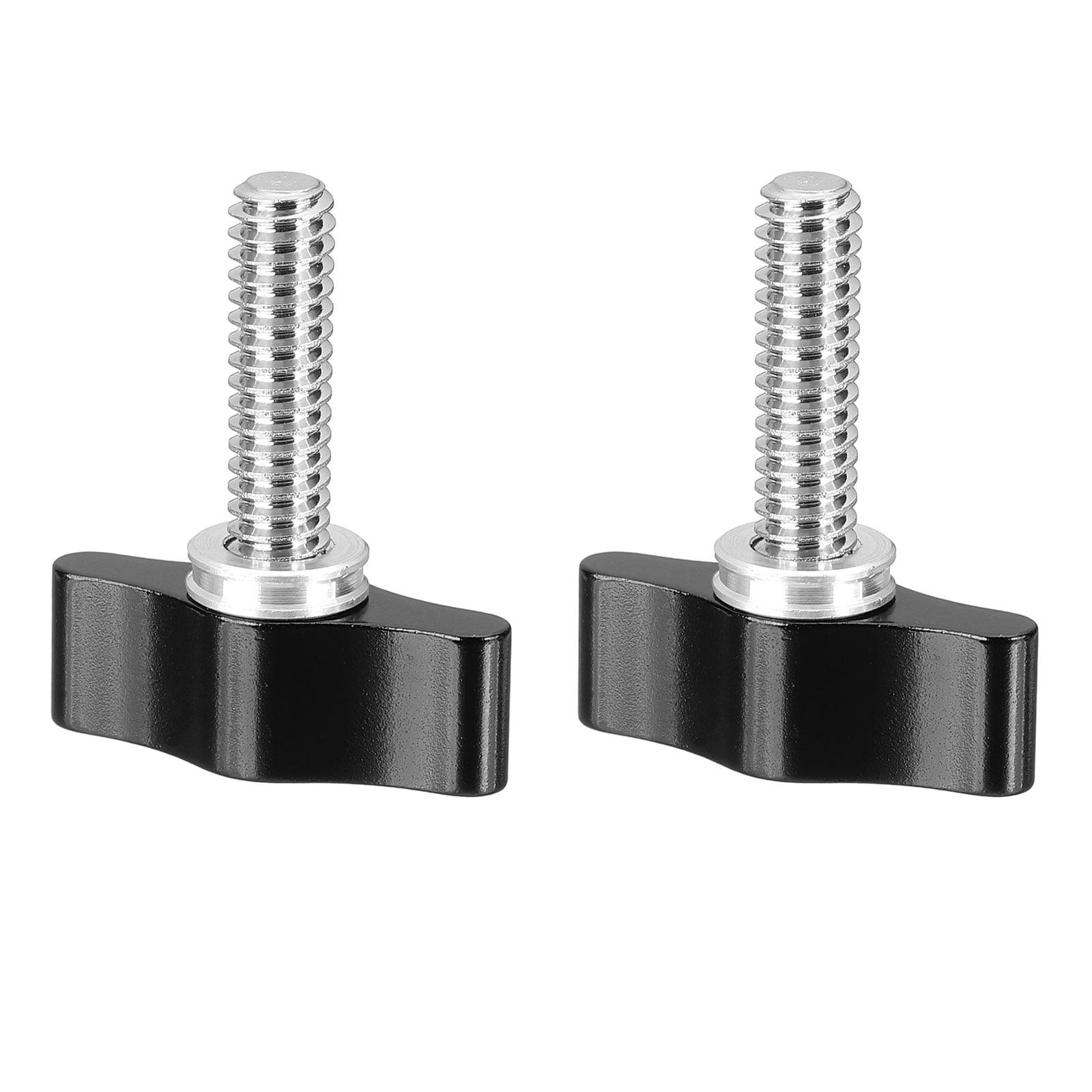 PATIKIL Clamping Screw Knob 1/4inch x 1.38inch 2pcs Aluminum Alloy t Shaped Camera Thumb Screws for DSLR Flash Bracket Light Stand Adapter Action Sports Camera Mounting System Black #S26011400UX6608