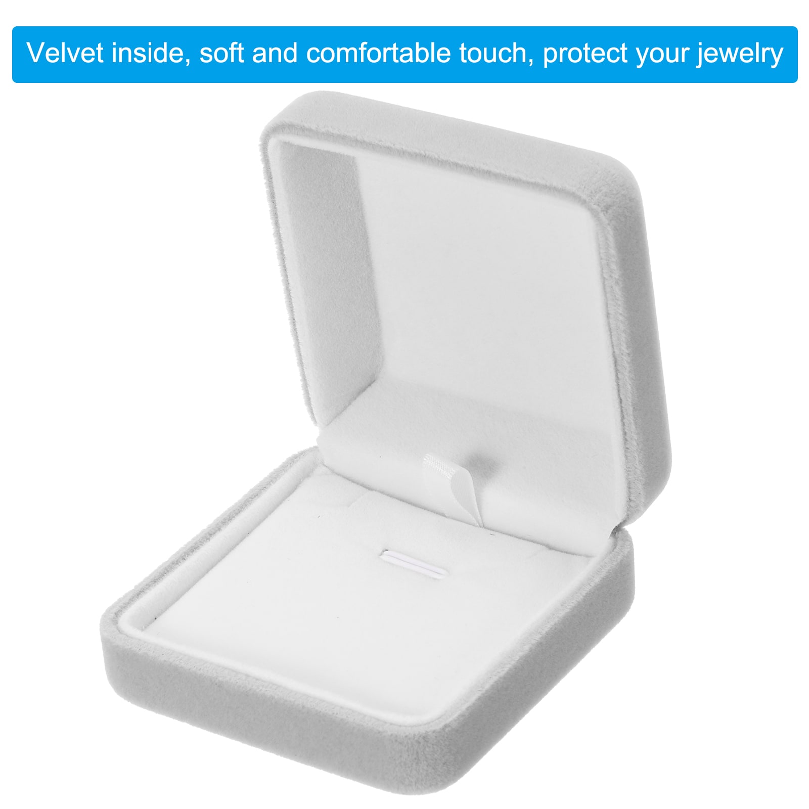 Unique Bargains Jewelry Gift Box Velvet Necklace Storage Box Gift Ring ...