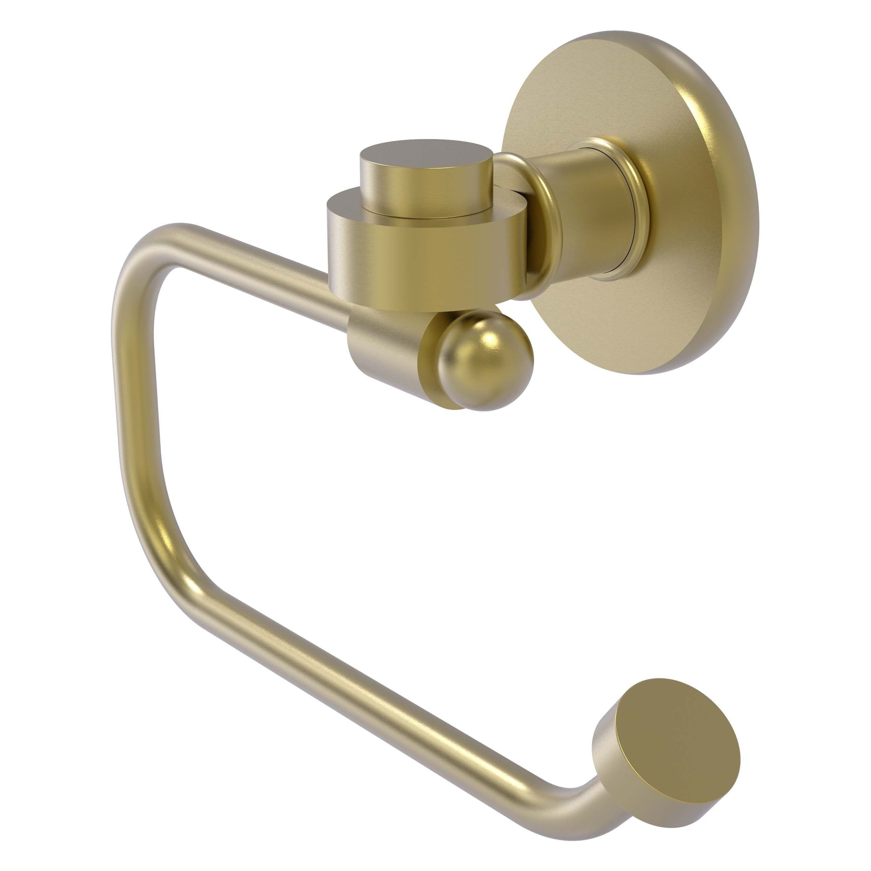Allied Brass 2024E-SBR Continental Satin Brass Wall mount Single post Toilet Paper Holder 1 -Rolls with Storage