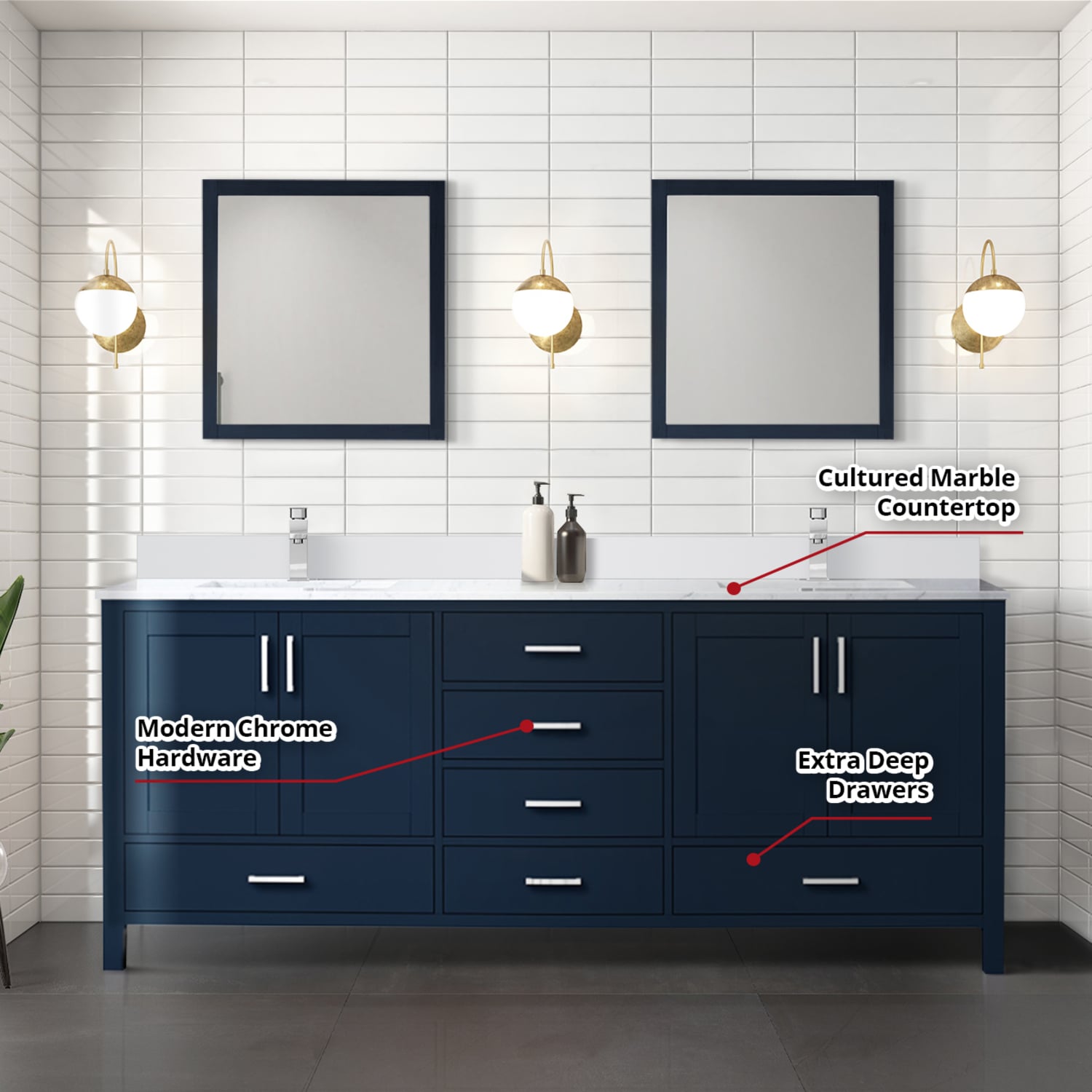 Lexora LVJ80DE311 Bath-Vanity-Combo - View #6