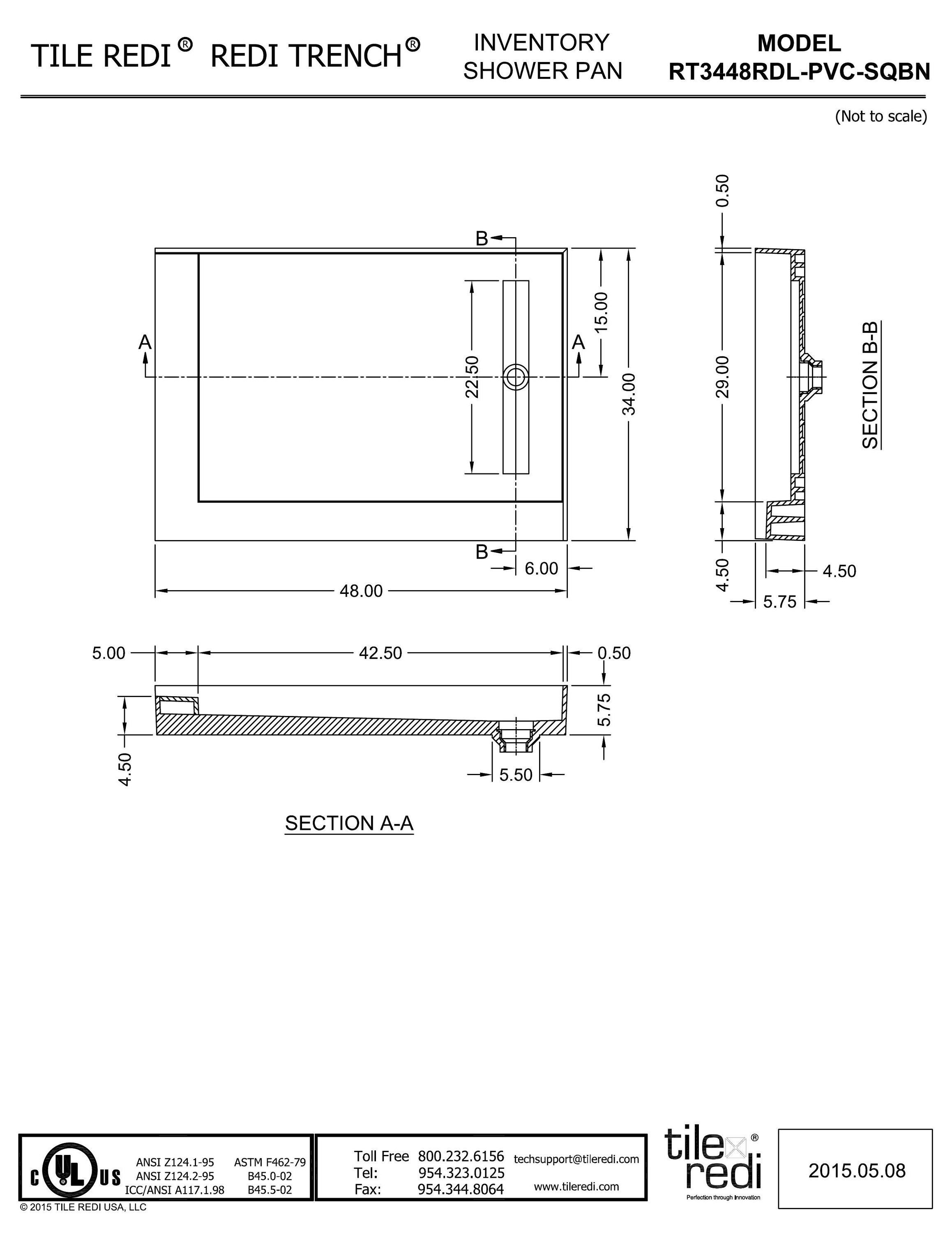 Tile Redi RT3448RDL-PVC-SQBN Shower-Floors - View #9