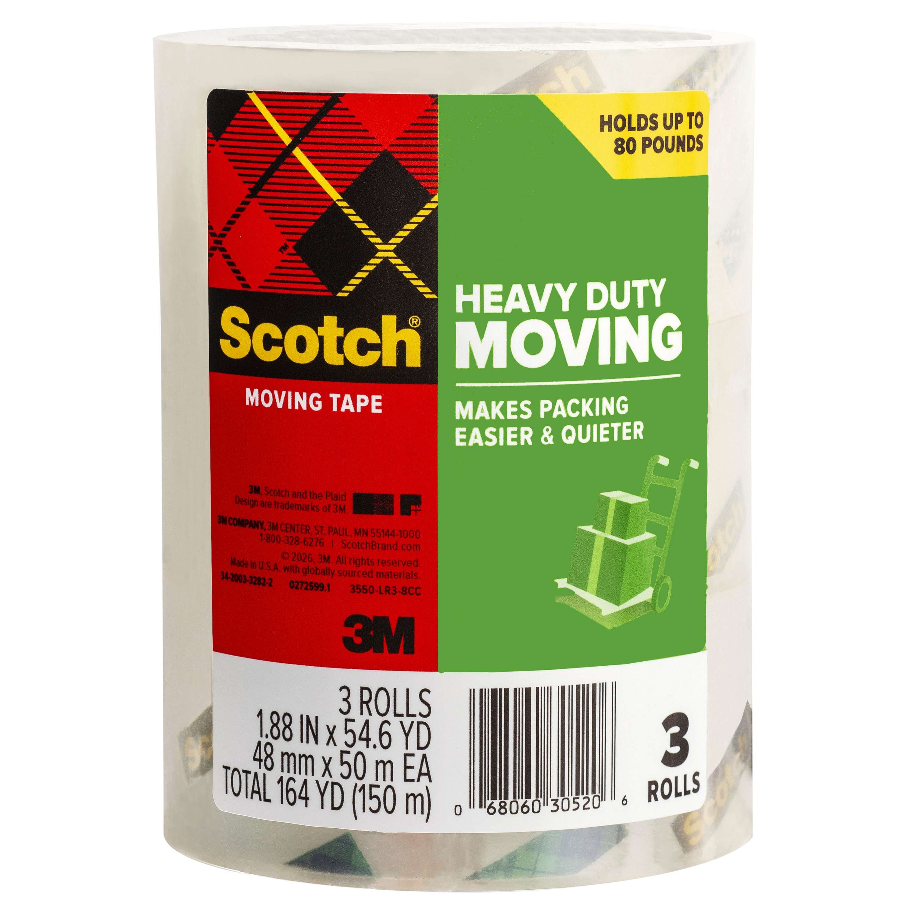 Scotch 3 -Pack 1.88-in x 164-yd Heavy Duty Moving tape