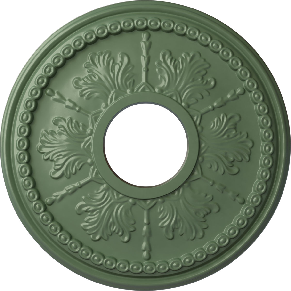 Ekena Millwork CM13TIAGF Tirana 13.875-in W x 13.875-in L Painted Athenian Green Polyurethane Whole Ceiling Medallion