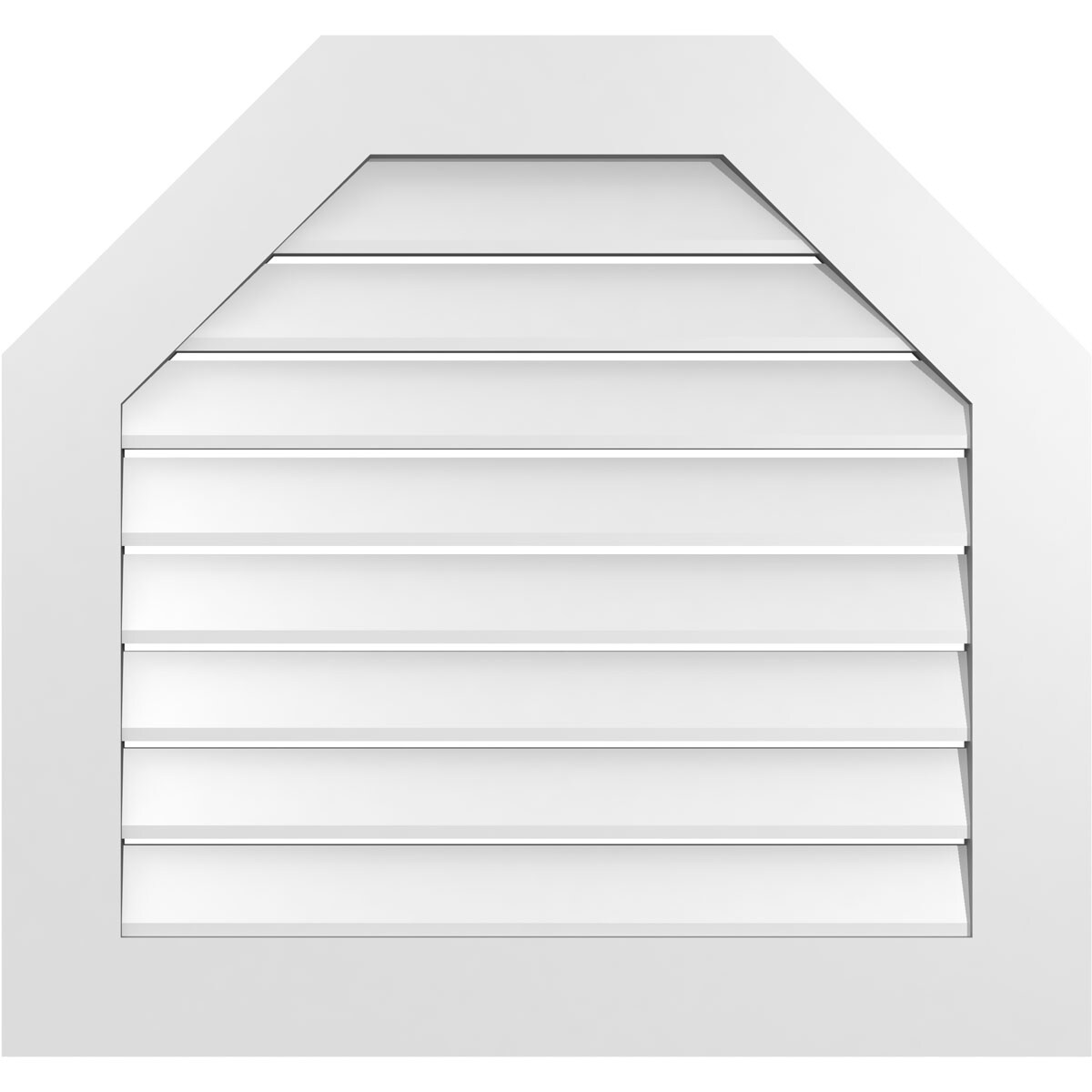 Ekena Millwork GVPOT32X3001SF 32-Inches x 30-Inches Off-white Octagon PVC Gable Louver Vent