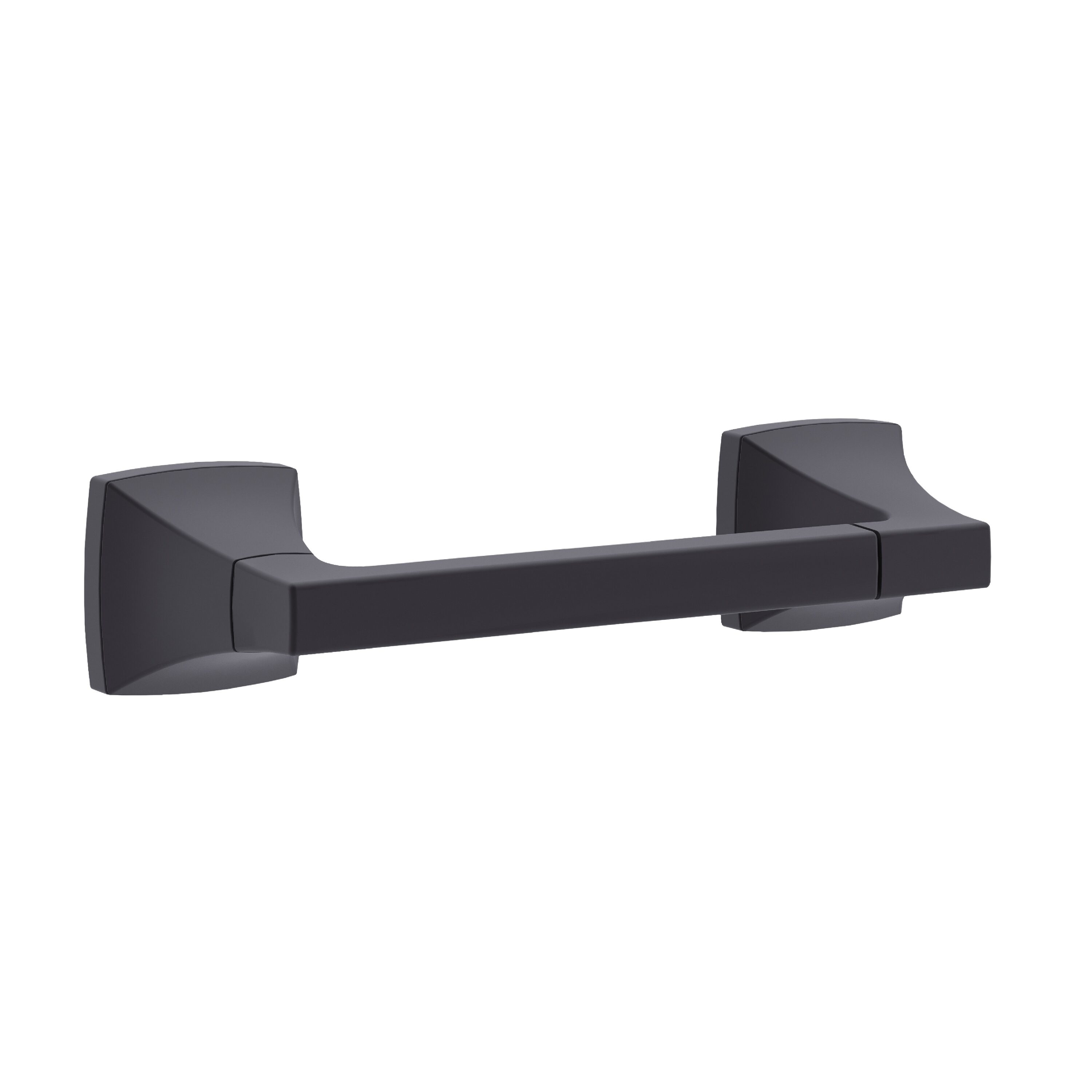 Symmons 563TPMB Oak Matte Black Wall mount Double post Toilet Paper Holder 1 -Rolls with Storage