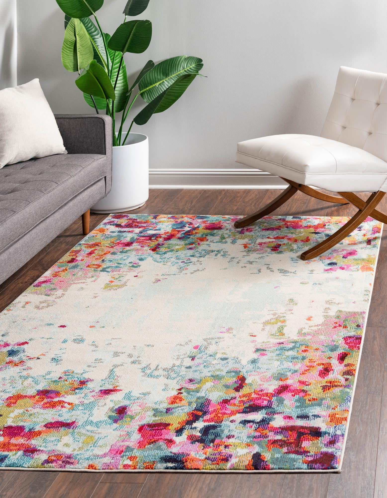 Rugshop Sky Collection Modern Abstract Area Rug 5' x 7' Multi - 1