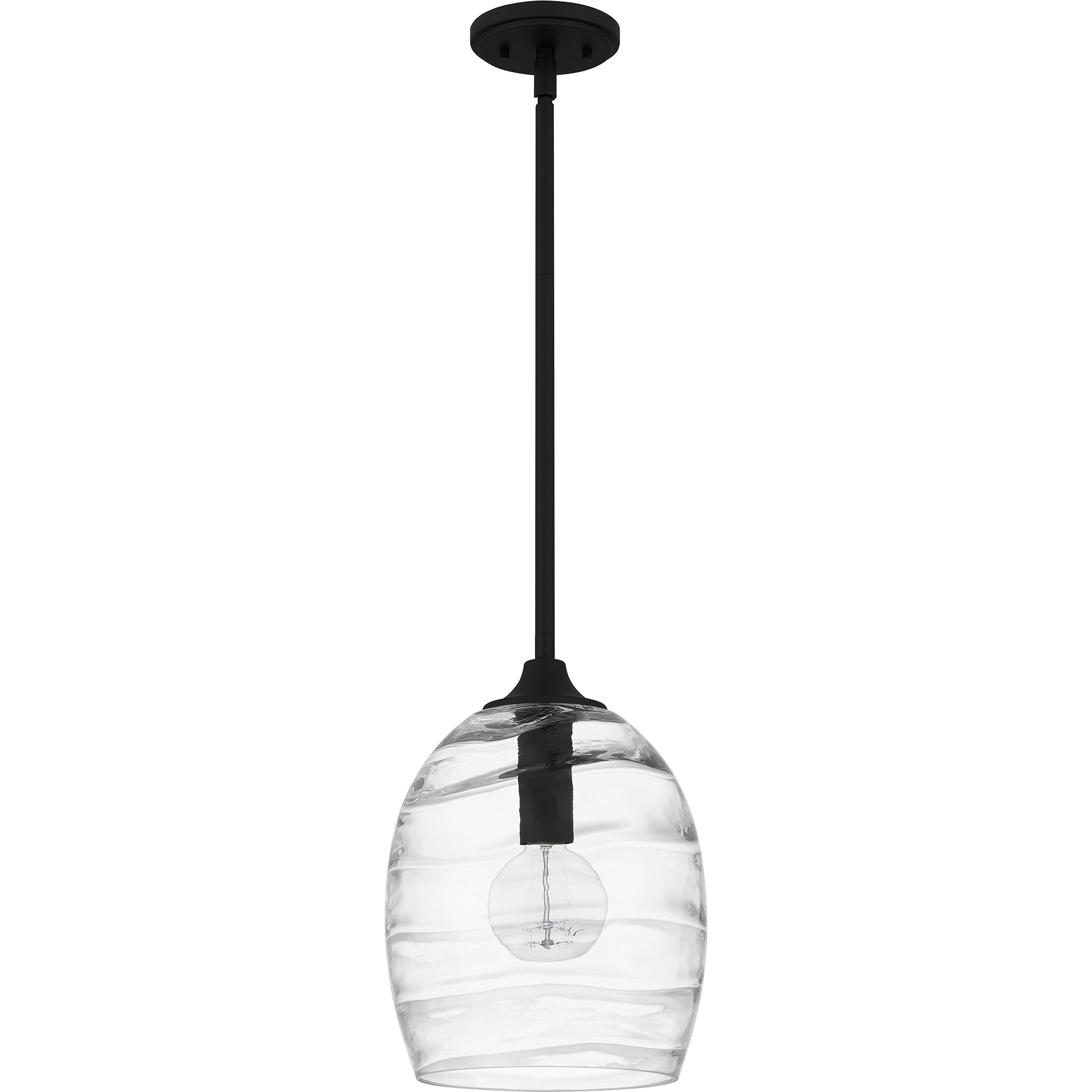Matte Black Glass Indoor/Outdoor Pendant Light