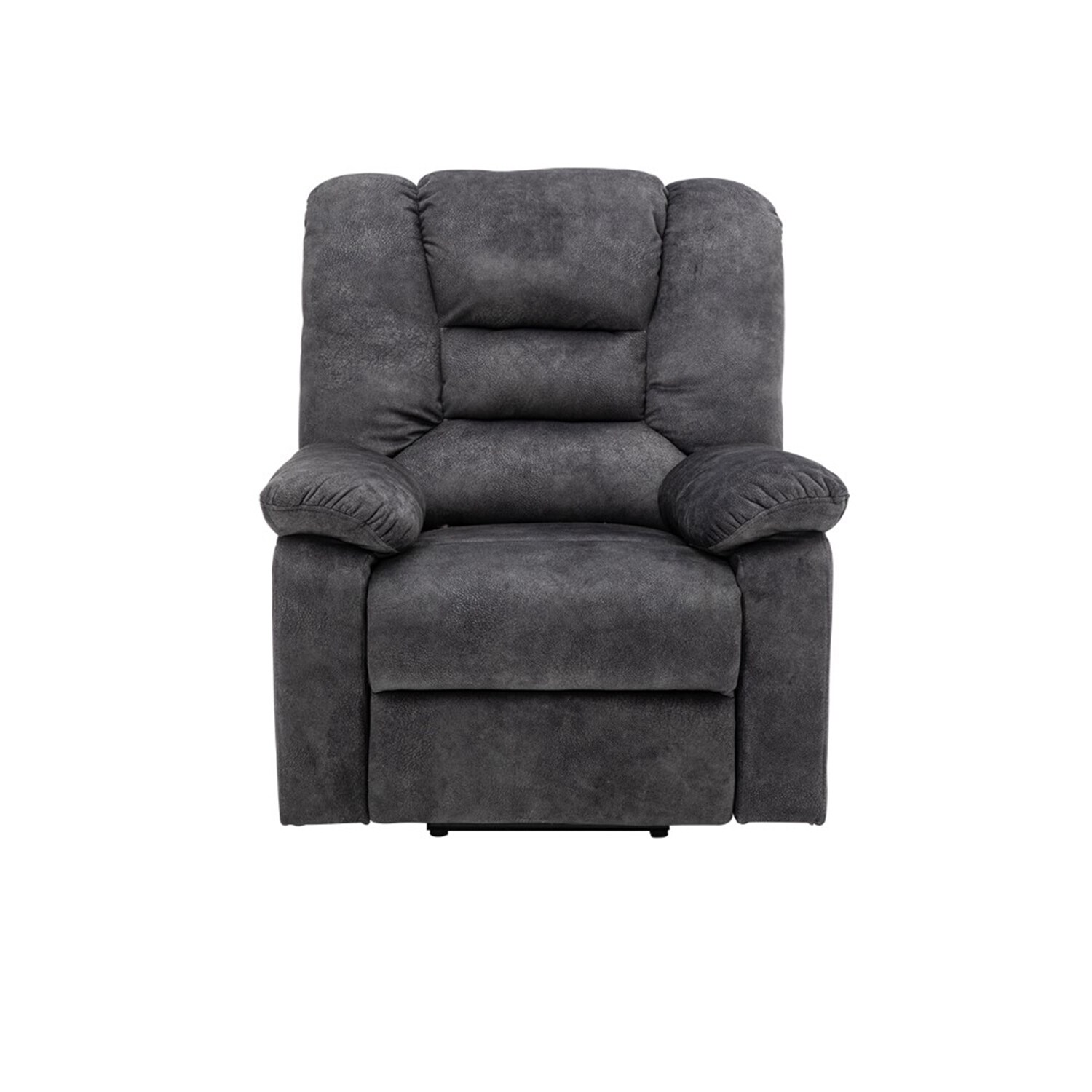 Boston Grey Plush Fabric Recliner Armchair