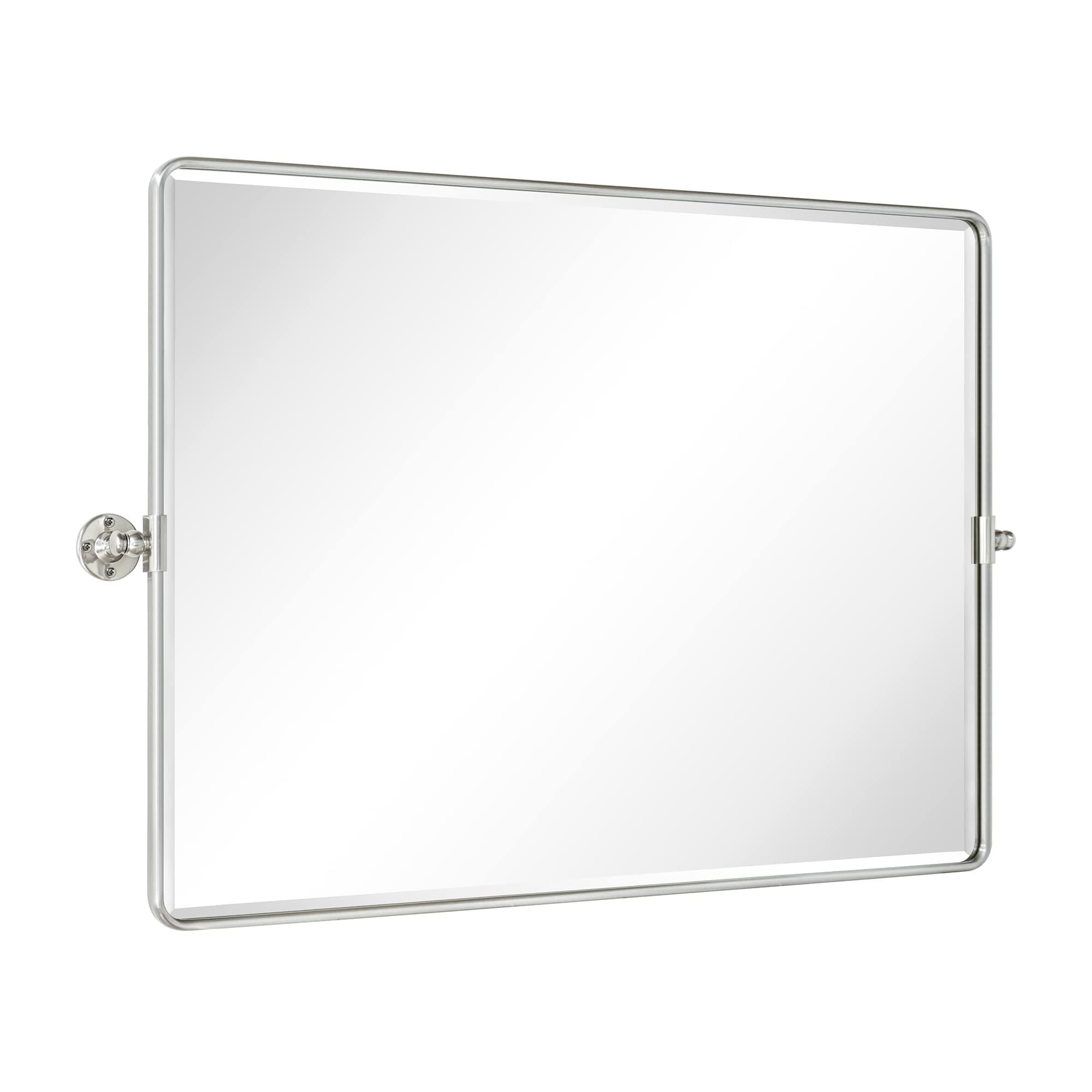 TEHOME GC-00556 40-Inches x 30-Inches Beveled Rectangle Tilting Bathroom Vanity Mirror ( Brushed Nickel )
