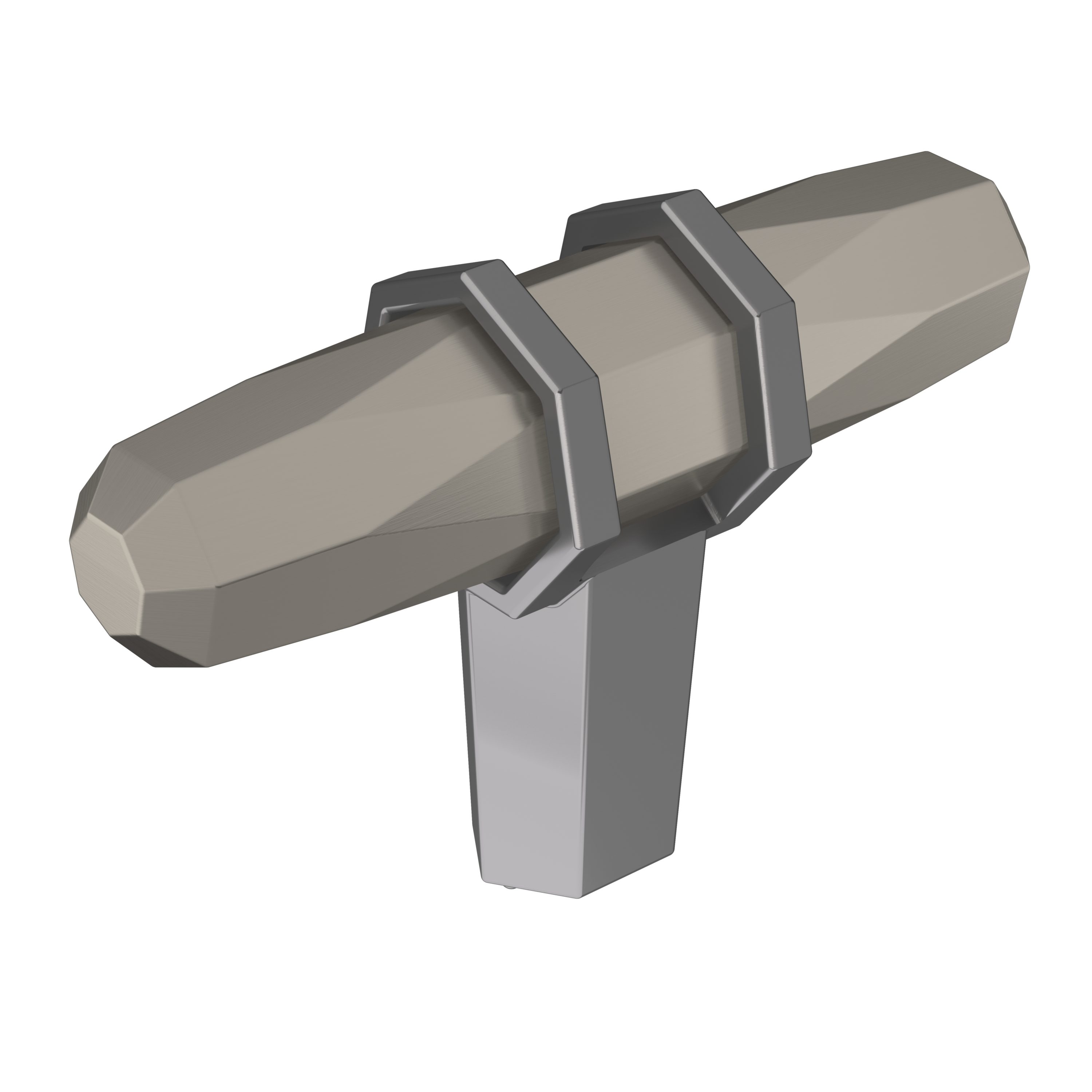 Amerock BP36647G10BCR London 2-1/2-in Satin Nickel/Black Chrome Bar Contemporary Cabinet Knob