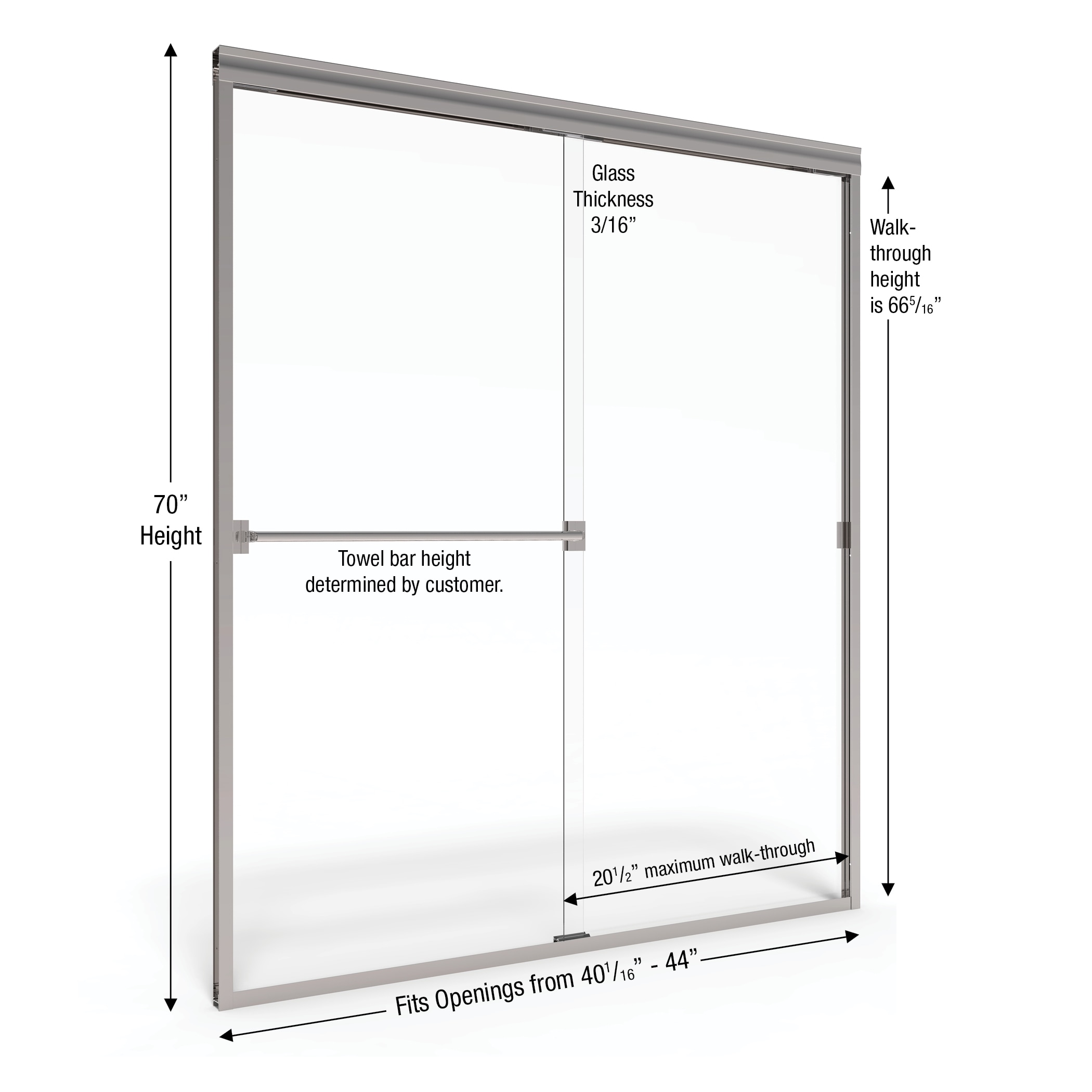 Basco CLCH05A4470RNSV Shower-Doors - View #7