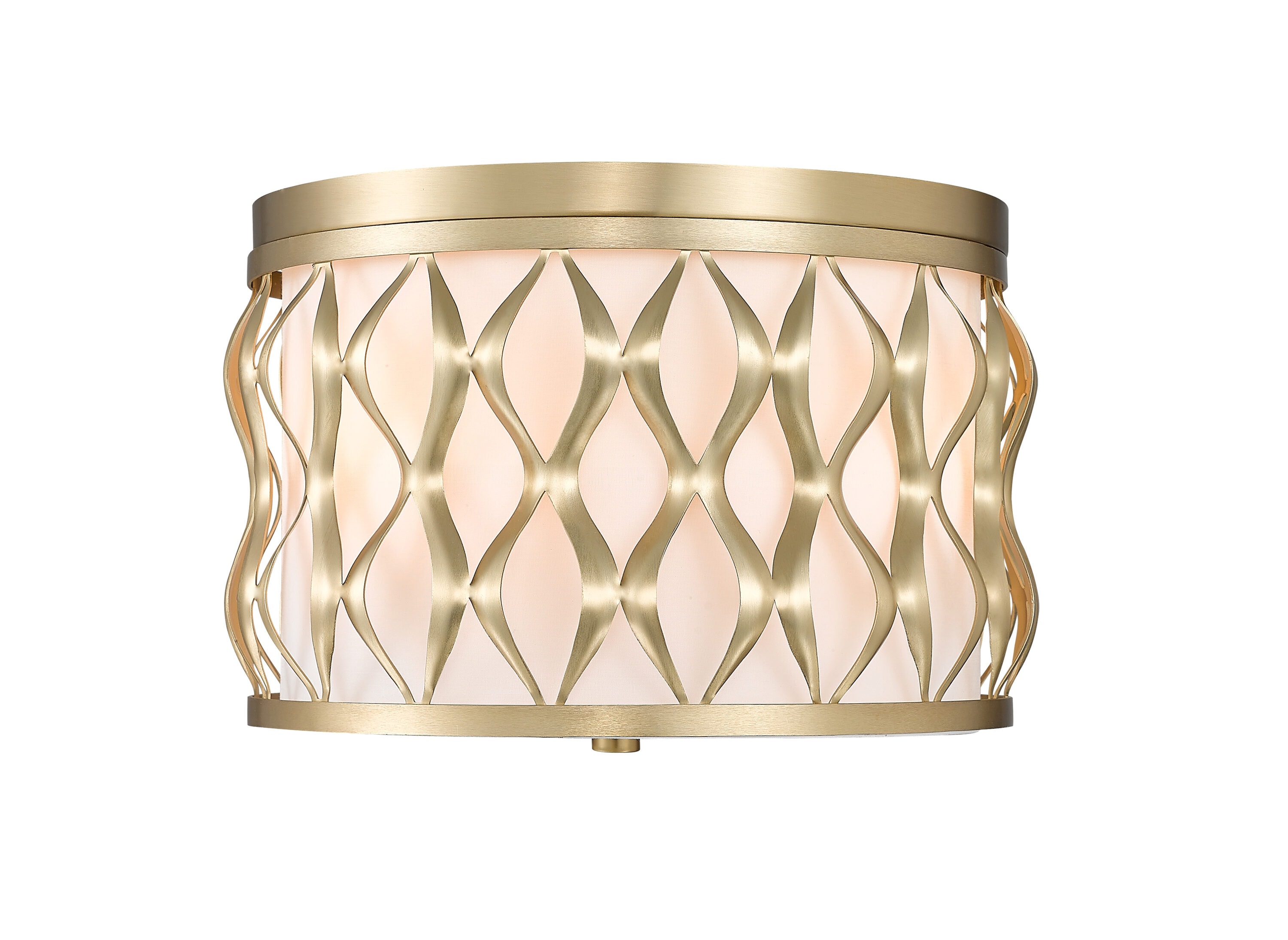 Z-Lite 1948F12-MGLD Harden 3 -Light 12.25-in Gold Flush Mount Light