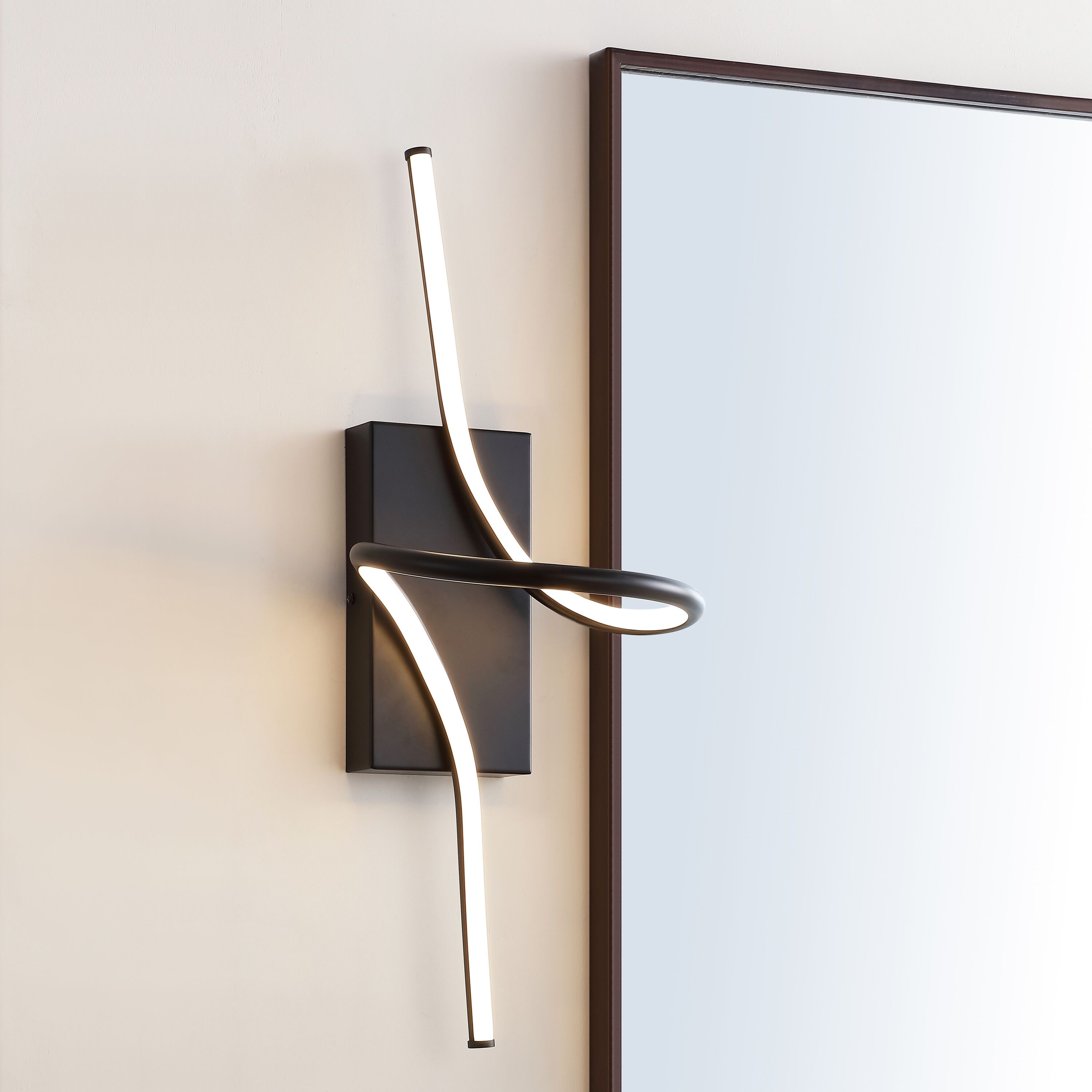 JONATHAN  Y JYL7030B Sketch Metal Integrated Minimalist 9-in 1 -Light Matte Black Integrated LED Glam Vanity light