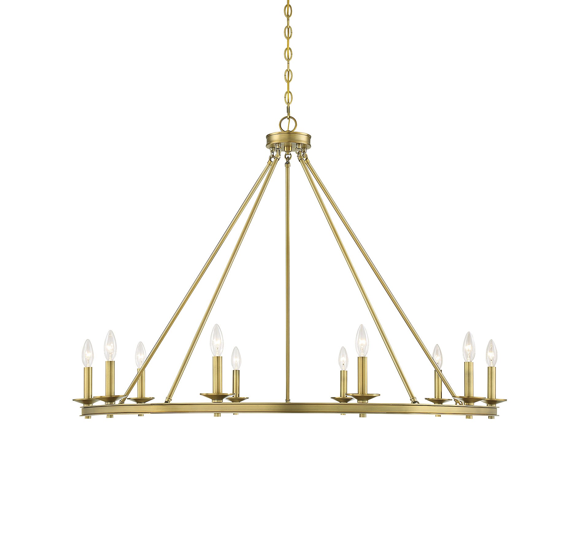 Middleton Warm Brass 10-Light Modern Farmhouse Chandelier