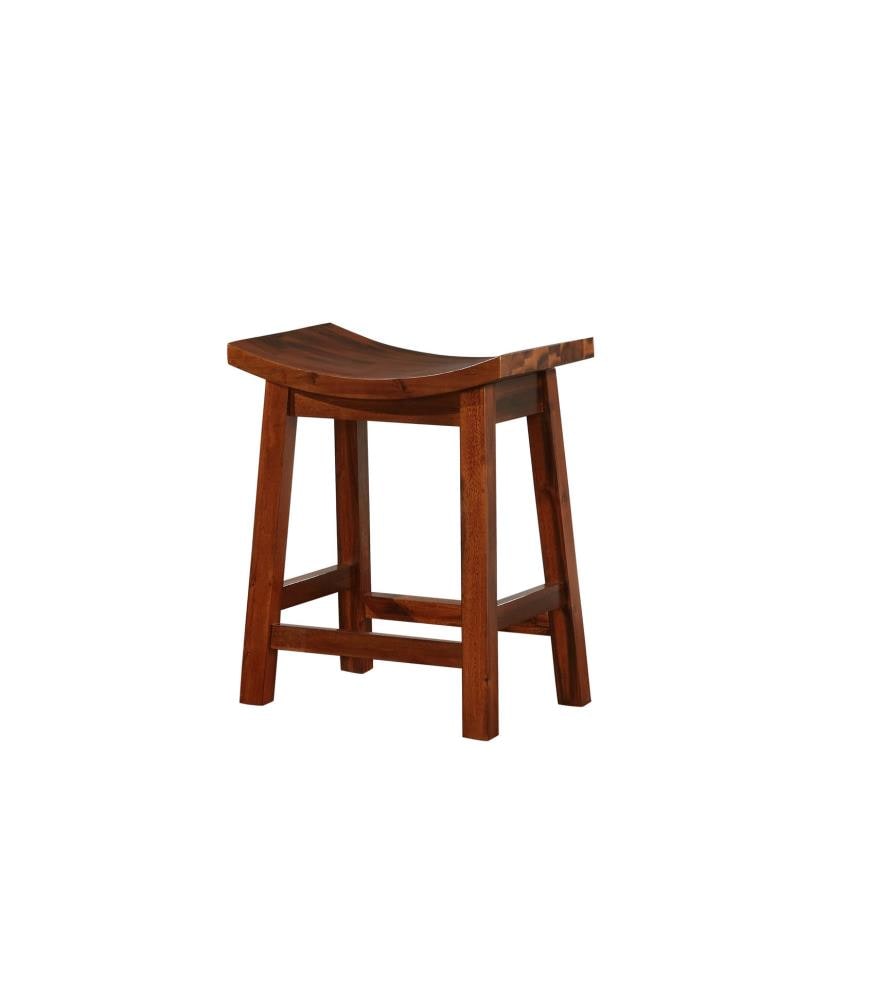 Powell D1021B16CS Carmen Saddle Counter Stool Multi Colored Wood Counter height Wood Bar Stool