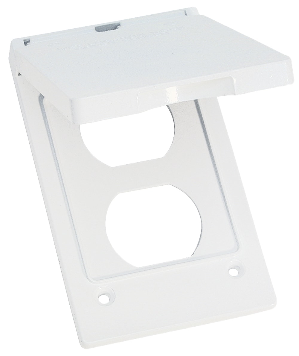 Sigma Engineered Solutions 14246WH Rectangle White Metal Weatherproof Electrical Box Cover