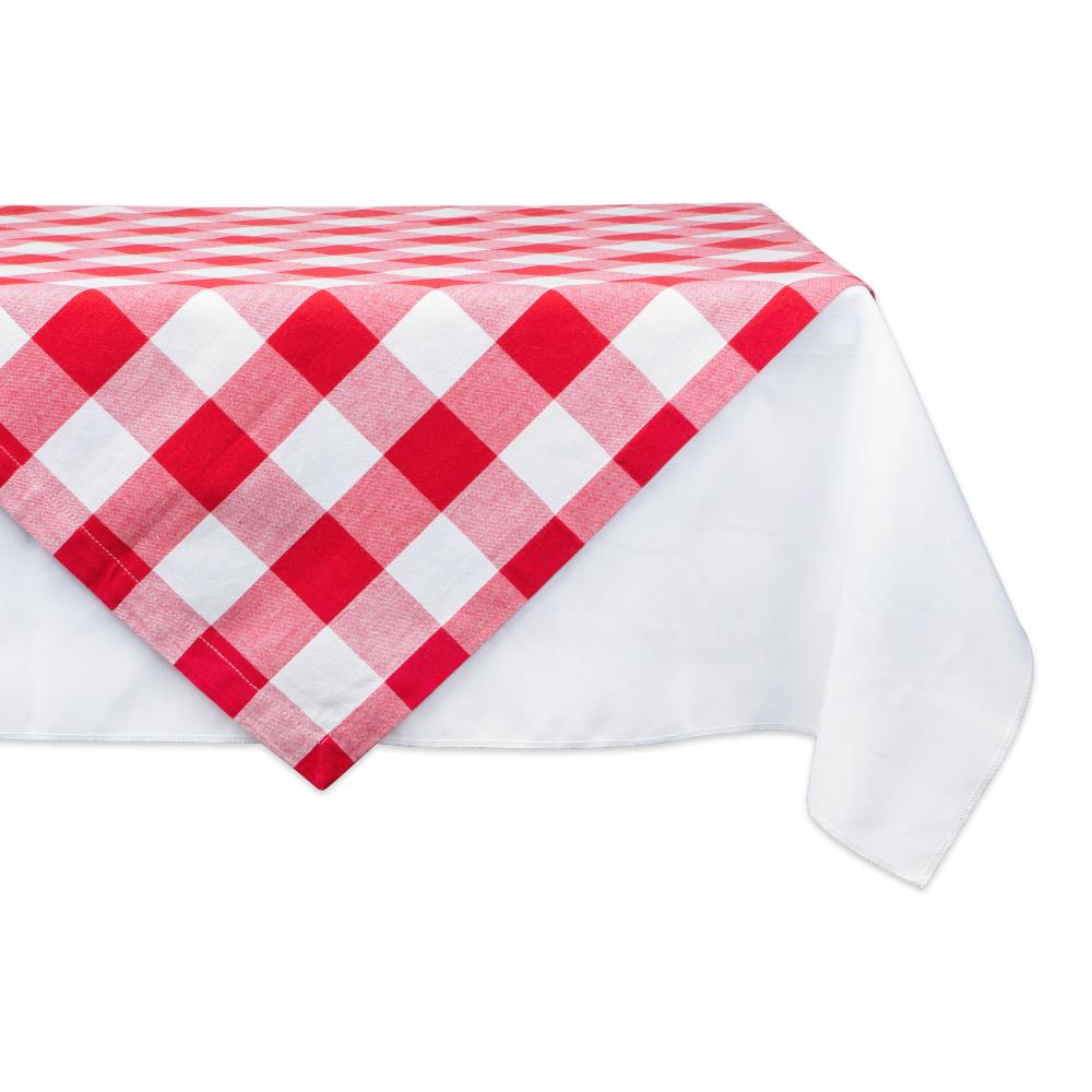 DII CAMZ11243 Indoor/Outdoor Red and White Table Cover for 48-in round