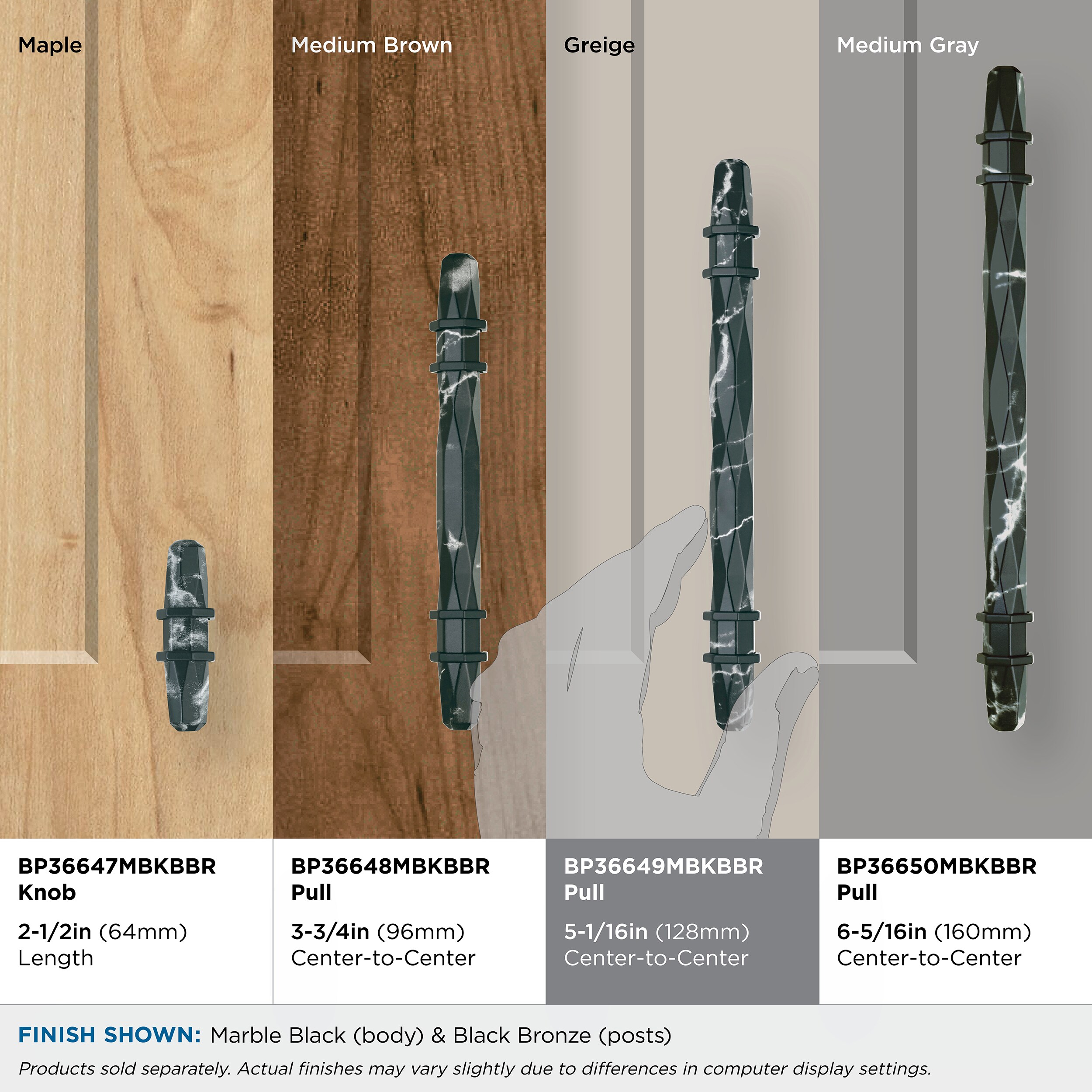 Amerock BP36649MBKBBR Cabinet-Pulls - View #8