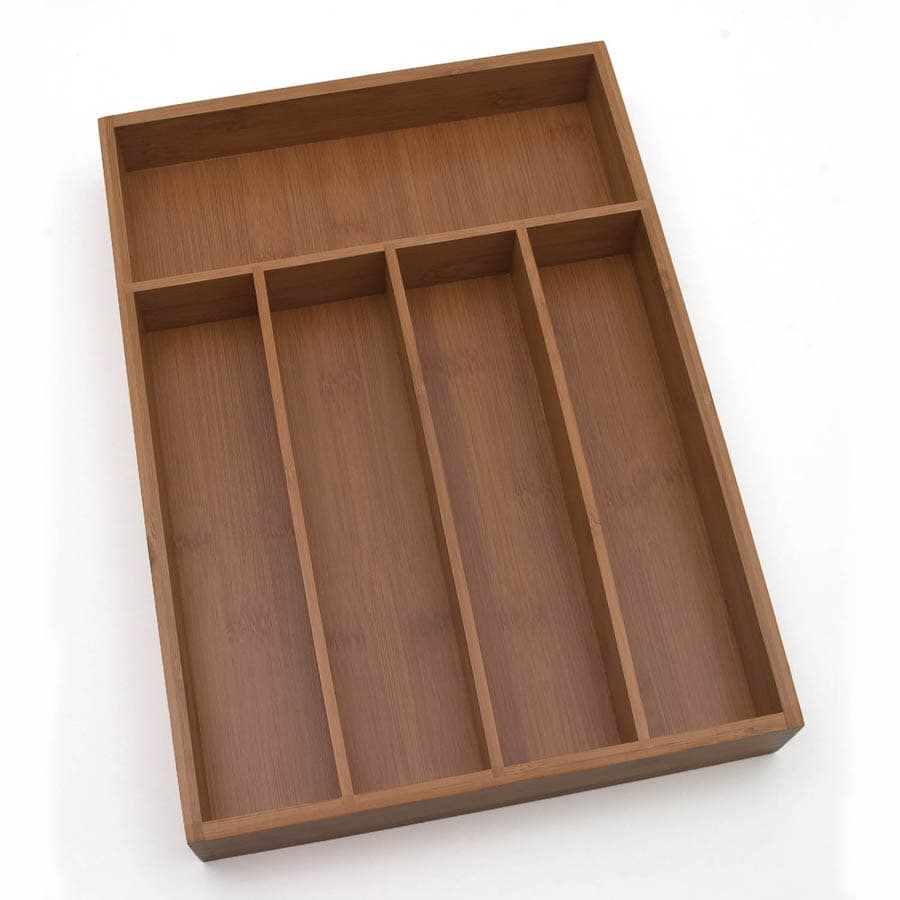 Style Selections 9-in x 3-in Brown Bamboo Wood Stackable Drawer Organizer  in the Drawer Organizers department at