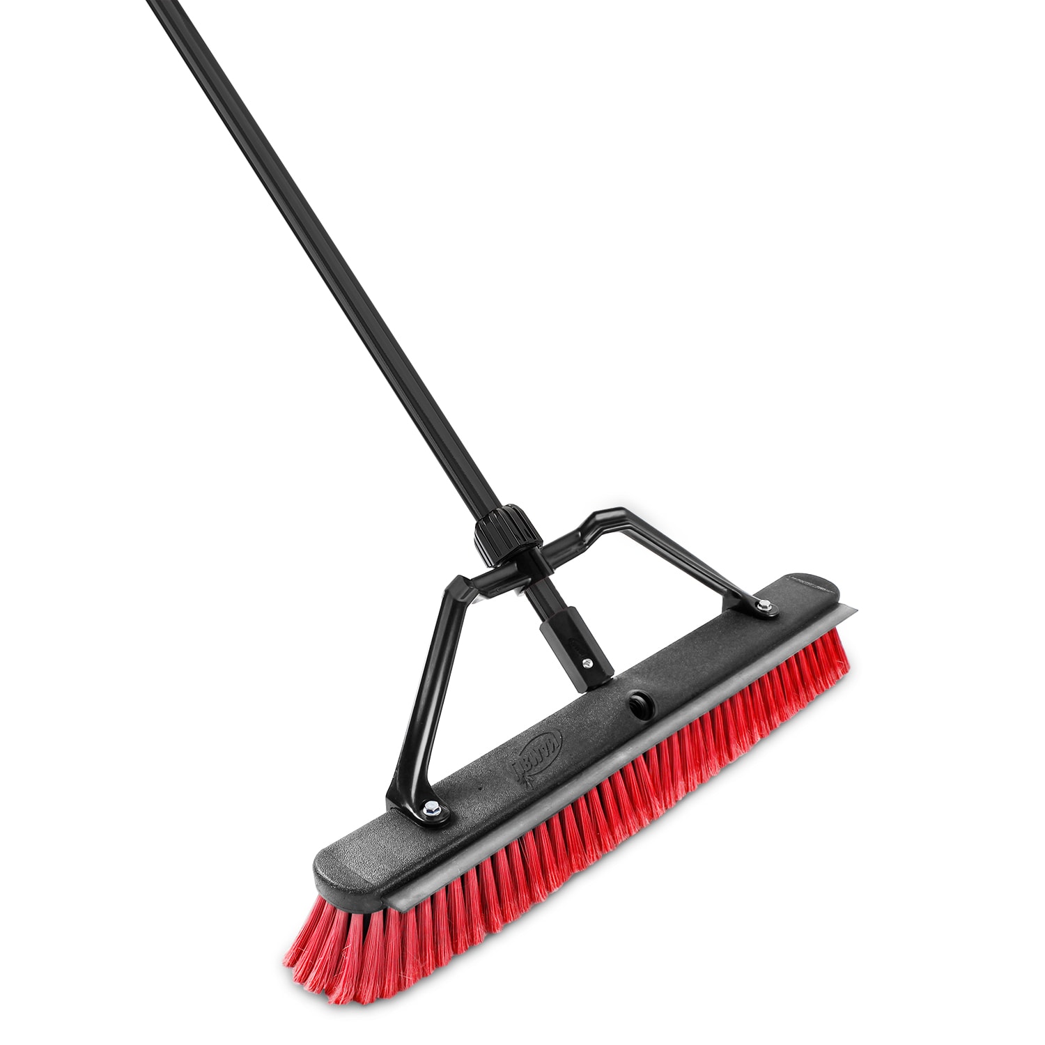 11" 280mm RED Sweeping BROOM with HANDLE Split Ends Bristle Brush Garden Sweep 